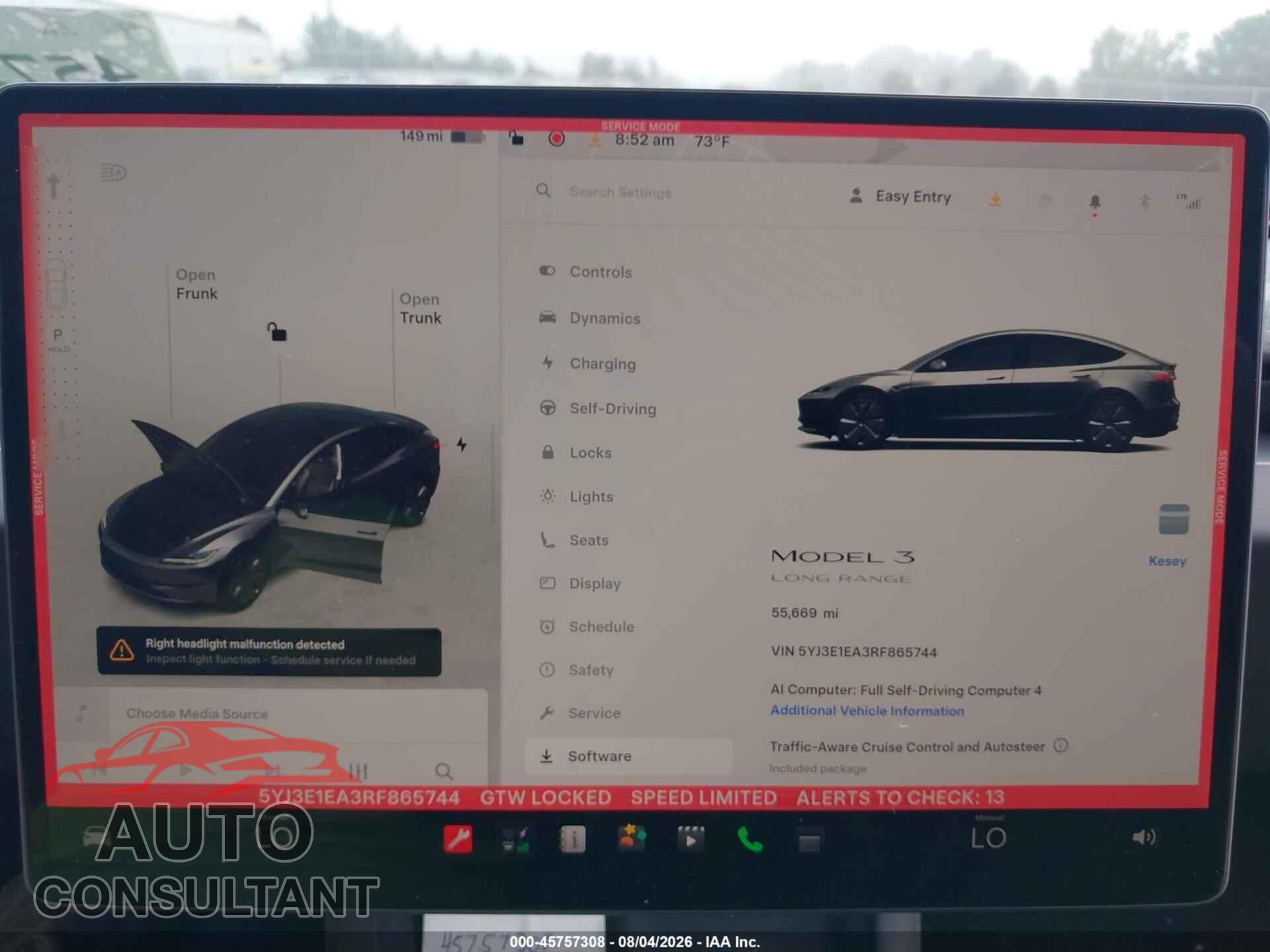 TESLA MODEL 3 2024 - 5YJ3E1EA3RF865744