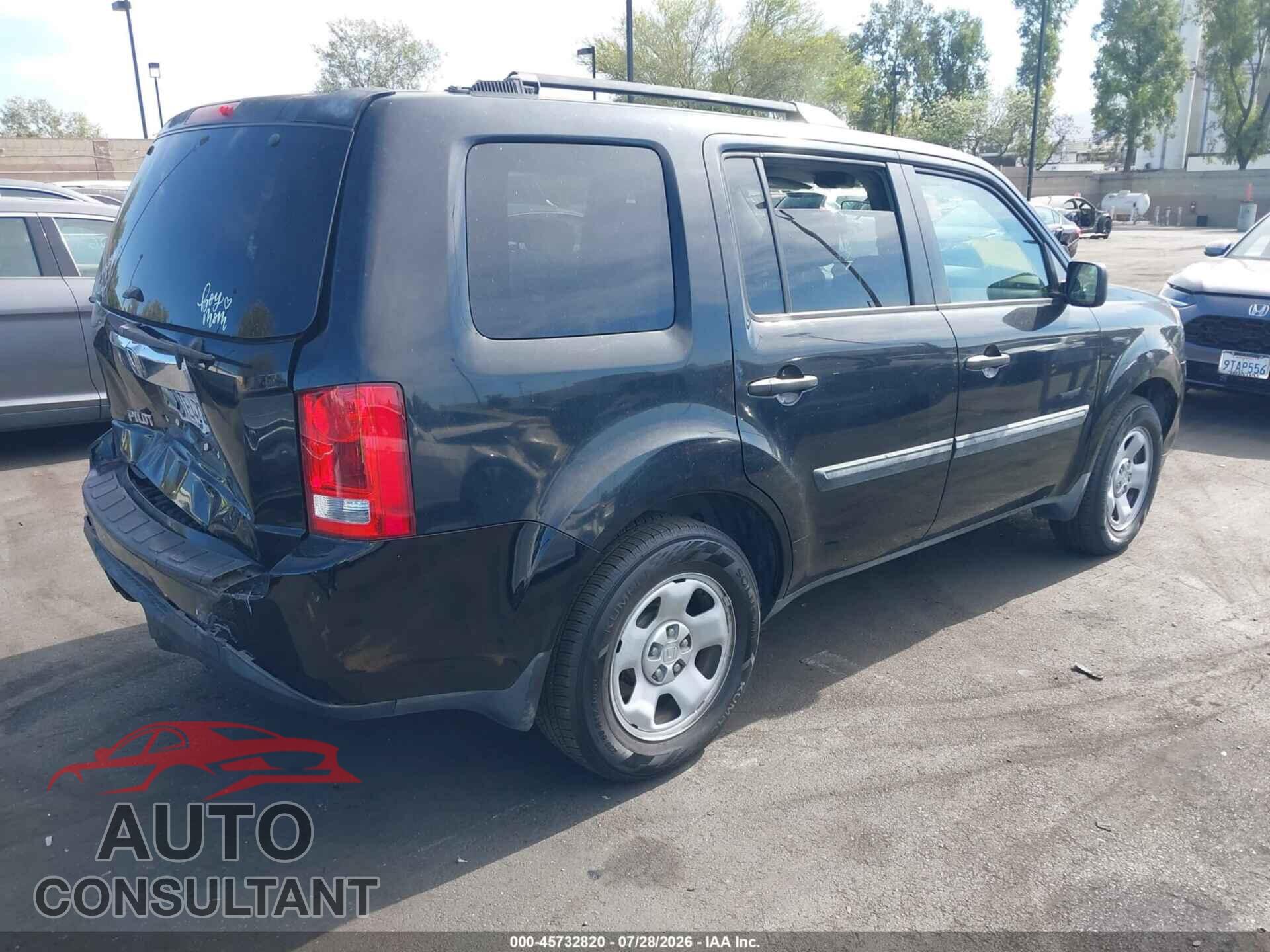 HONDA PILOT 2013 - 5FNYF3H28DB036809