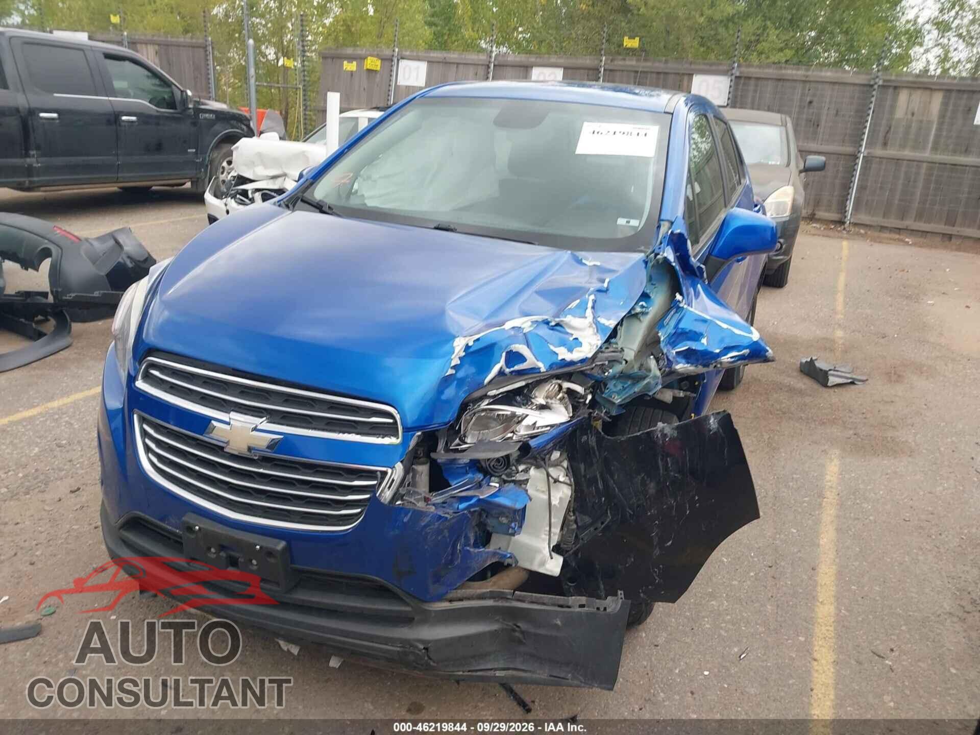 CHEVROLET TRAX 2016 - KL7CJNSB3GB762398