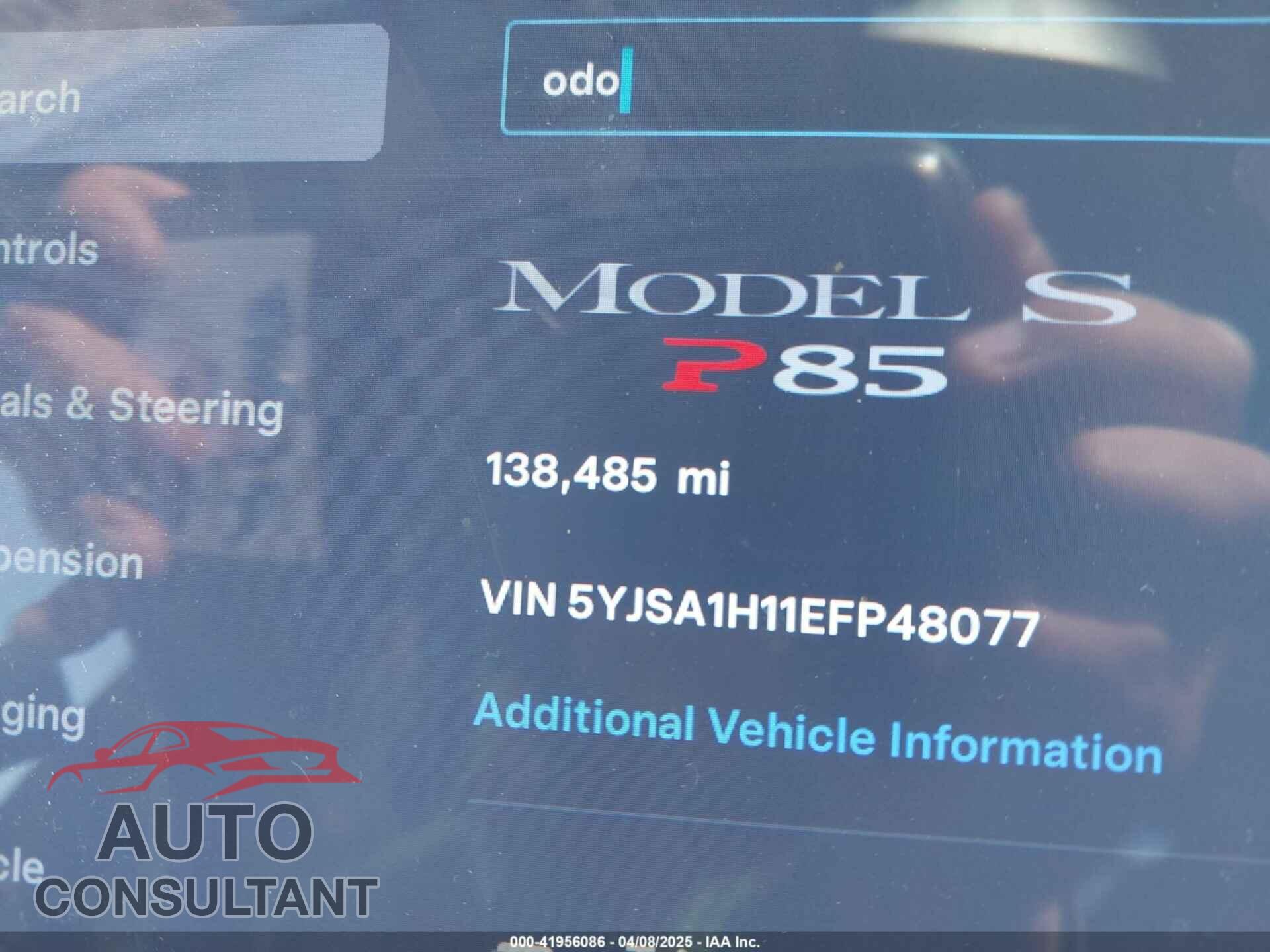 TESLA MODEL S 2014 - 5YJSA1H11EFP48077