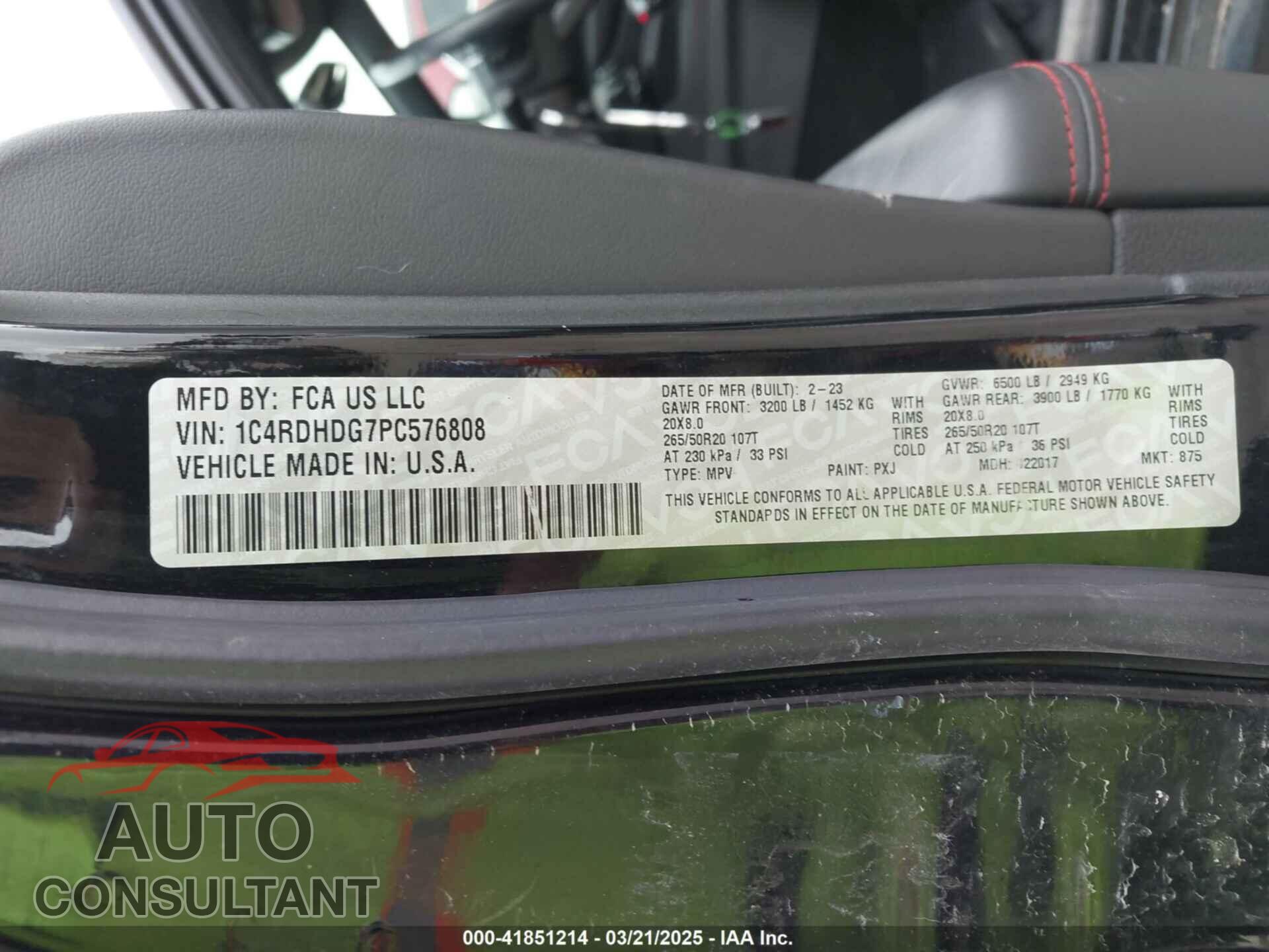 DODGE DURANGO 2023 - 1C4RDHDG7PC576808