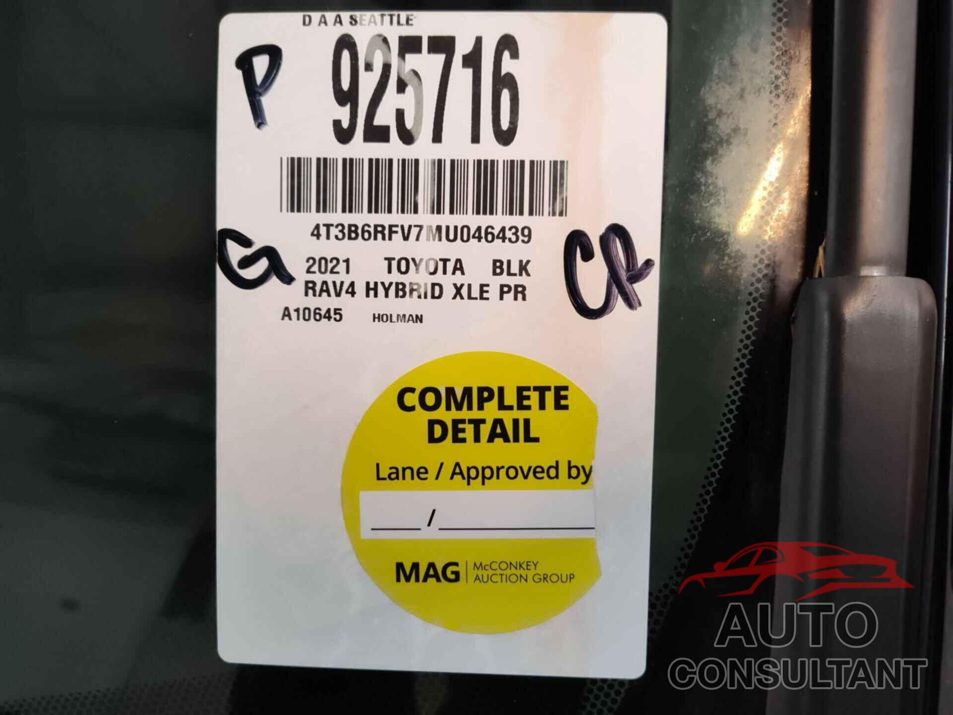 TOYOTA RAV4 2021 - 4T3B6RFV7MU046439