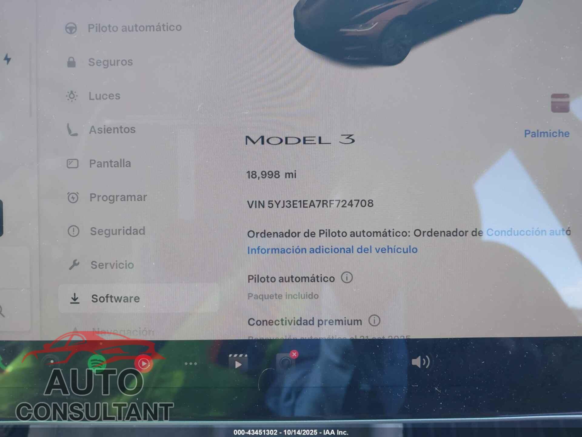 TESLA MODEL 3 2024 - 5YJ3E1EA7RF724708