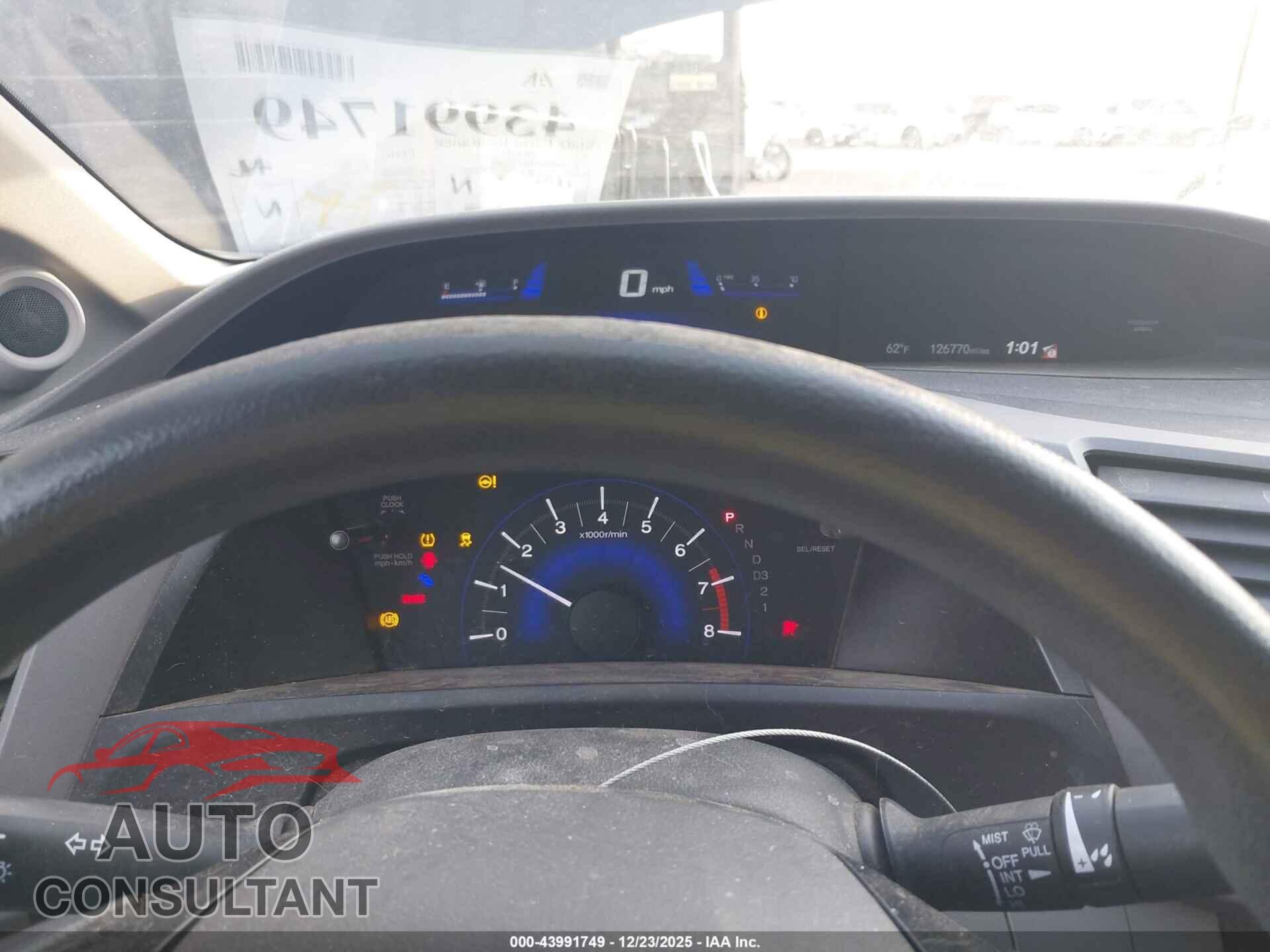 HONDA CIVIC 2012 - 19XFB2F84CE091301
