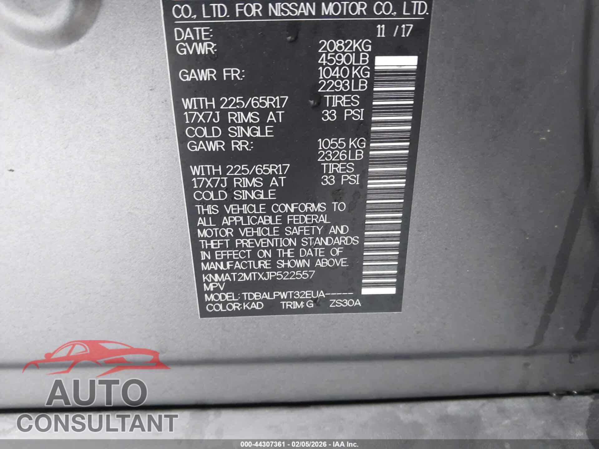 NISSAN ROGUE 2018 - KNMAT2MTXJP522557