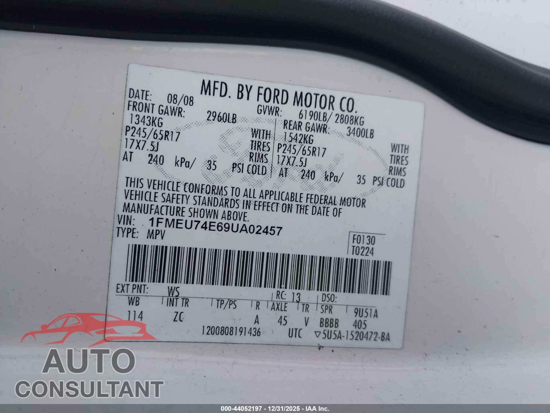 FORD EXPLORER 2009 - 1FMEU74E69UA02457