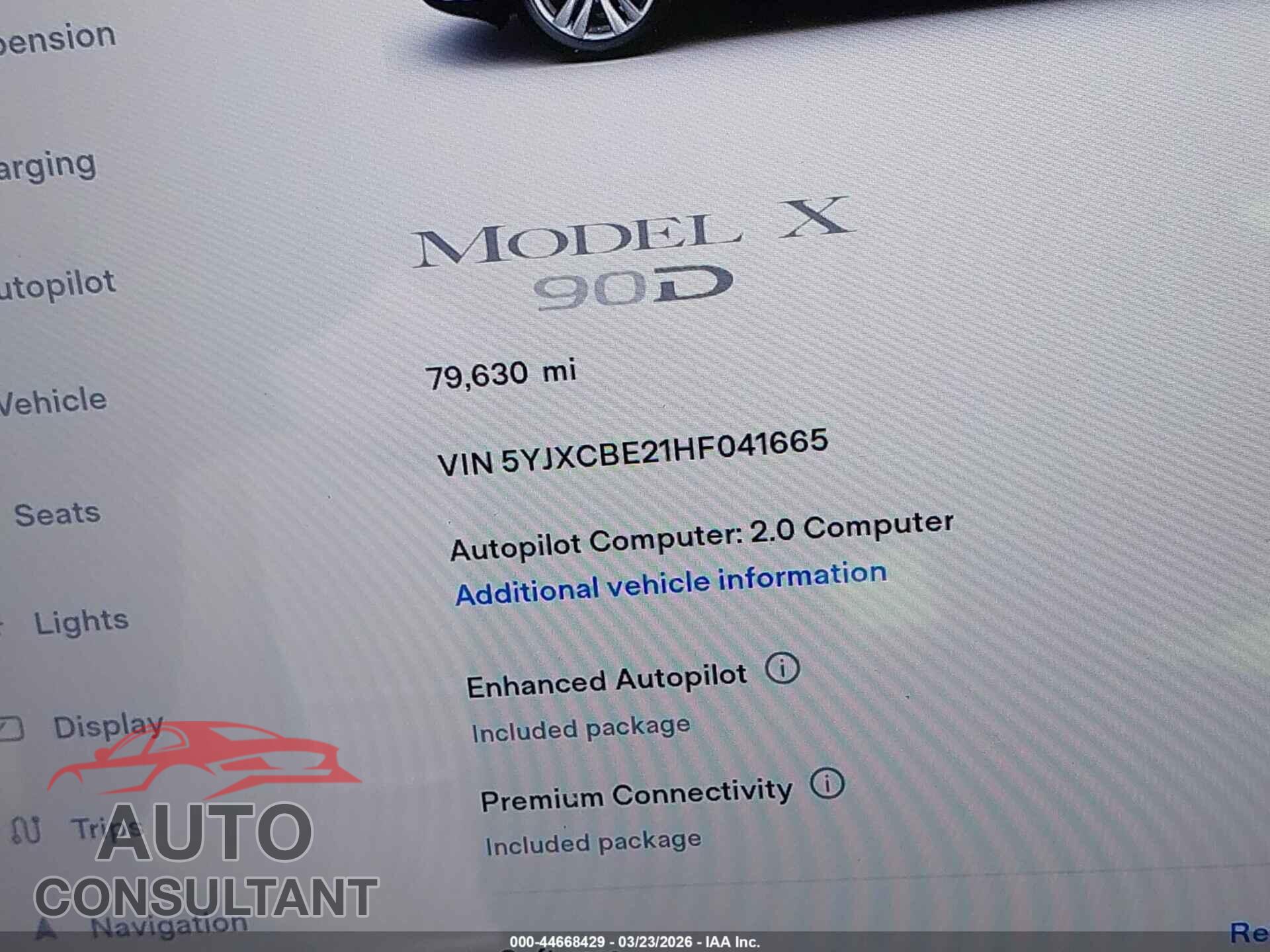 TESLA MODEL X 2017 - 5YJXCBE21HF041665