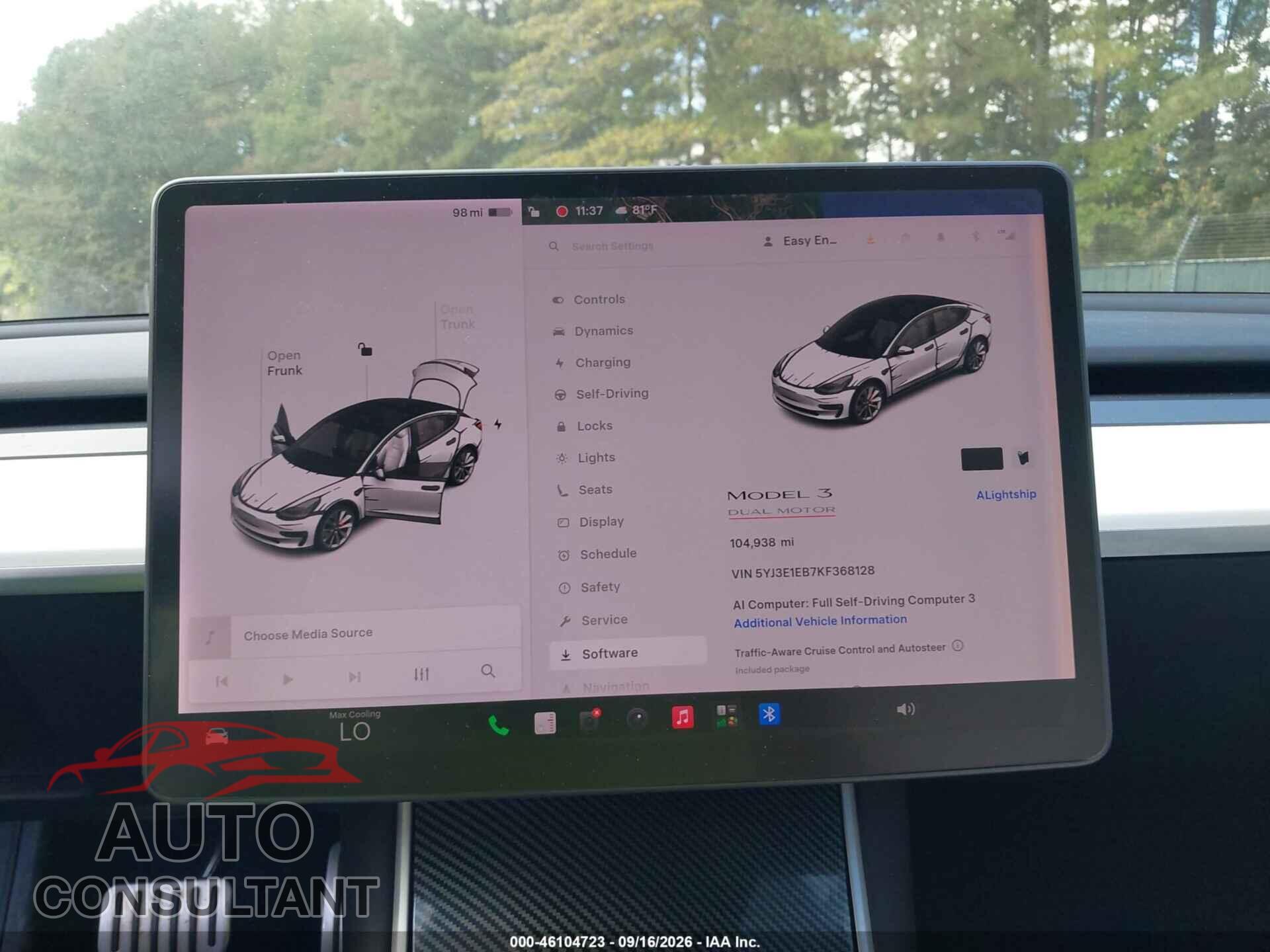 TESLA MODEL 3 2019 - 5YJ3E1EB7KF368128