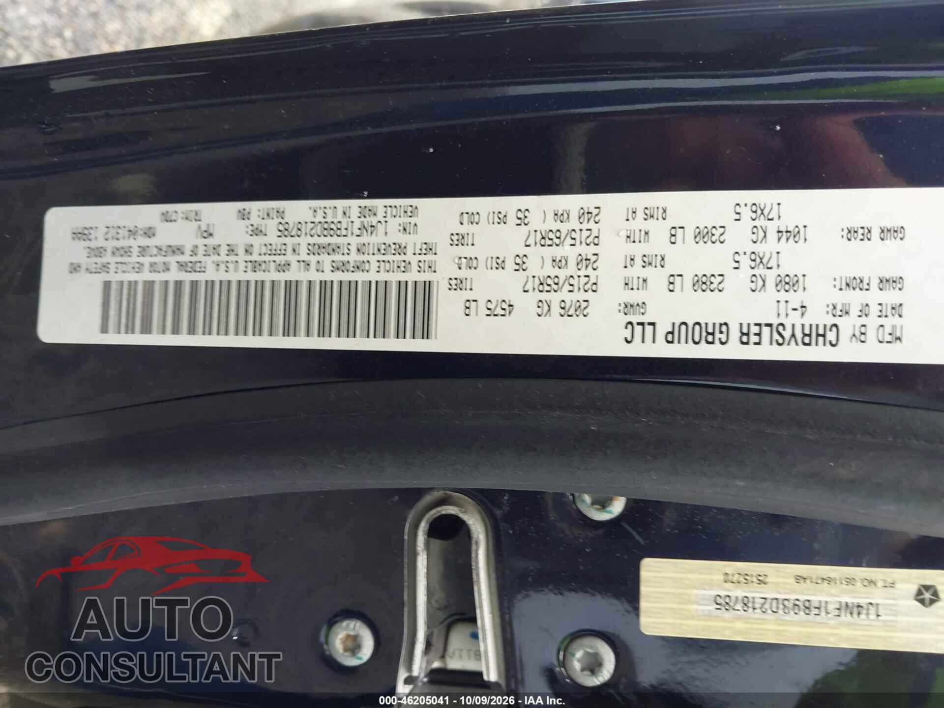 JEEP COMPASS 2011 - 1J4NF1FB9BD218785