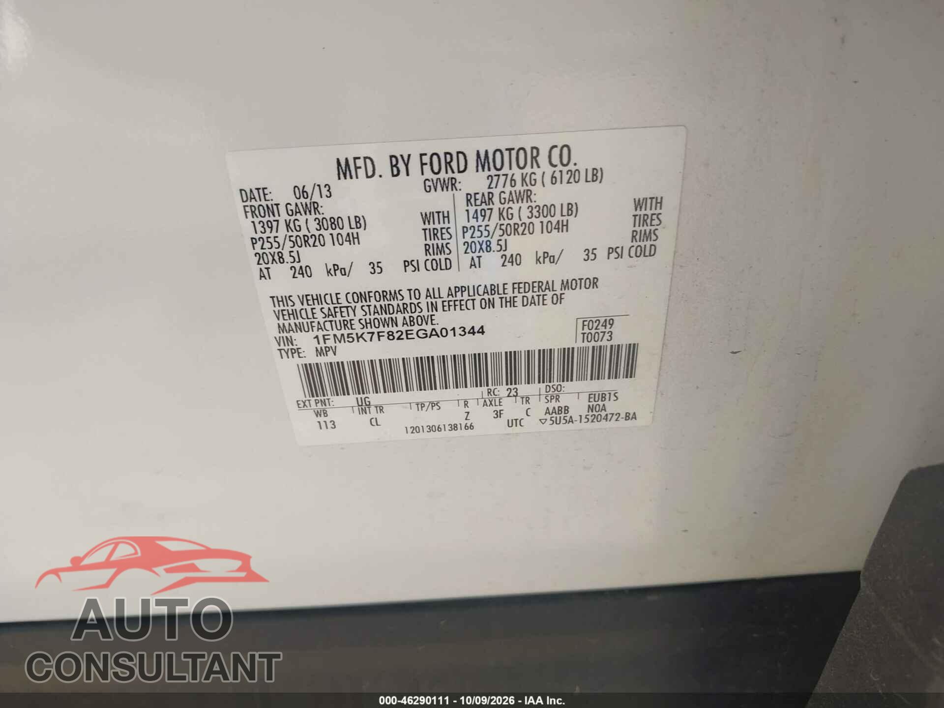 FORD EXPLORER 2014 - 1FM5K7F82EGA01344