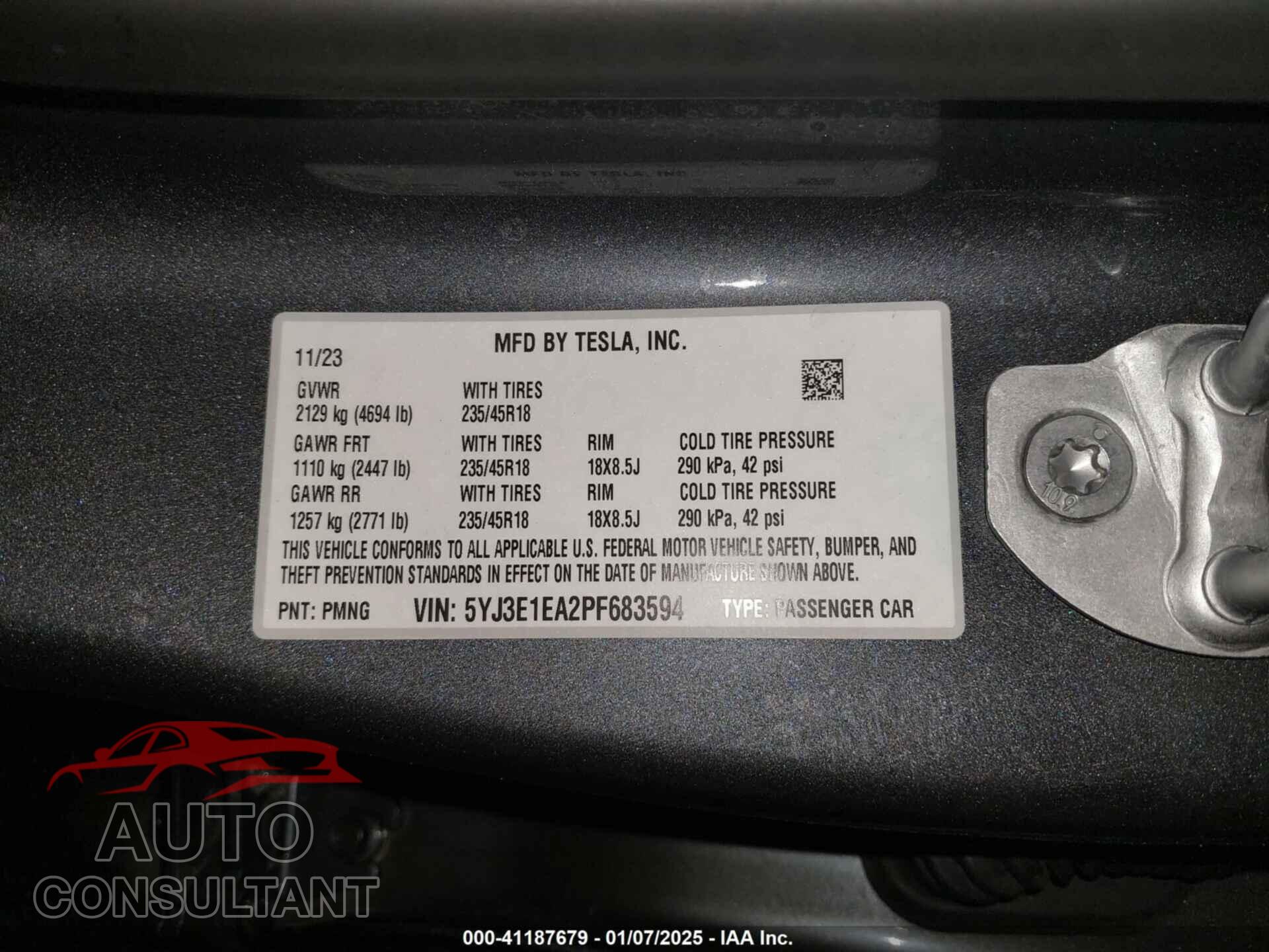 TESLA MODEL 3 2023 - 5YJ3E1EA2PF683594