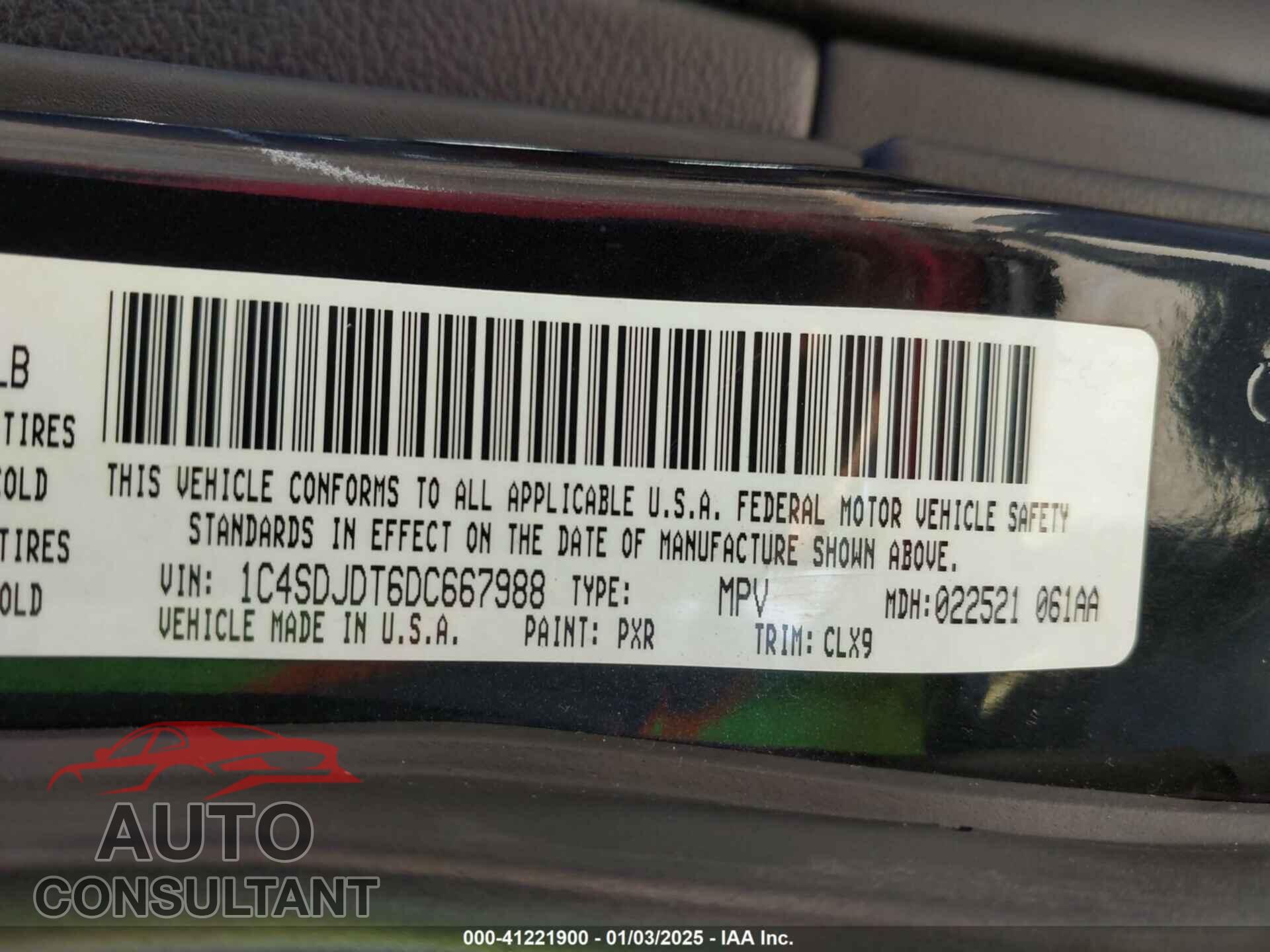 DODGE DURANGO 2013 - 1C4SDJDT6DC667988