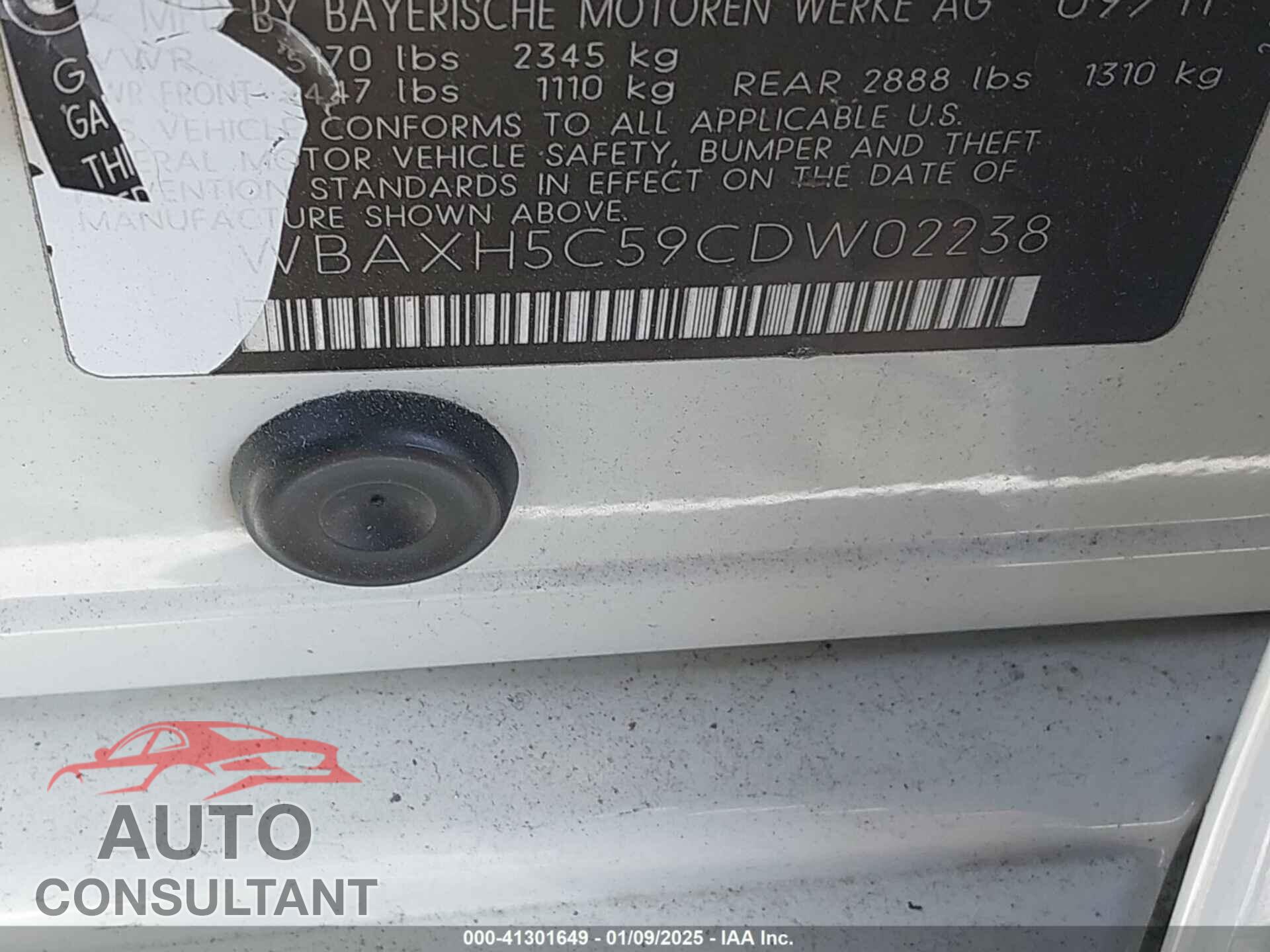 BMW 528I 2012 - WBAXH5C59CDW02238