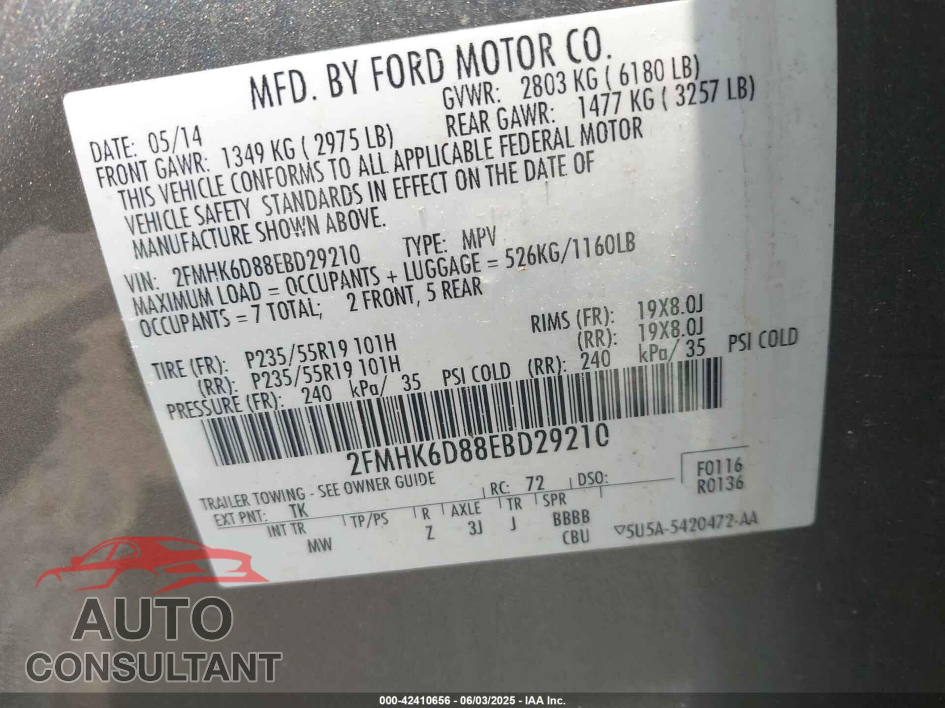 FORD FLEX 2014 - 2FMHK6D88EBD29210