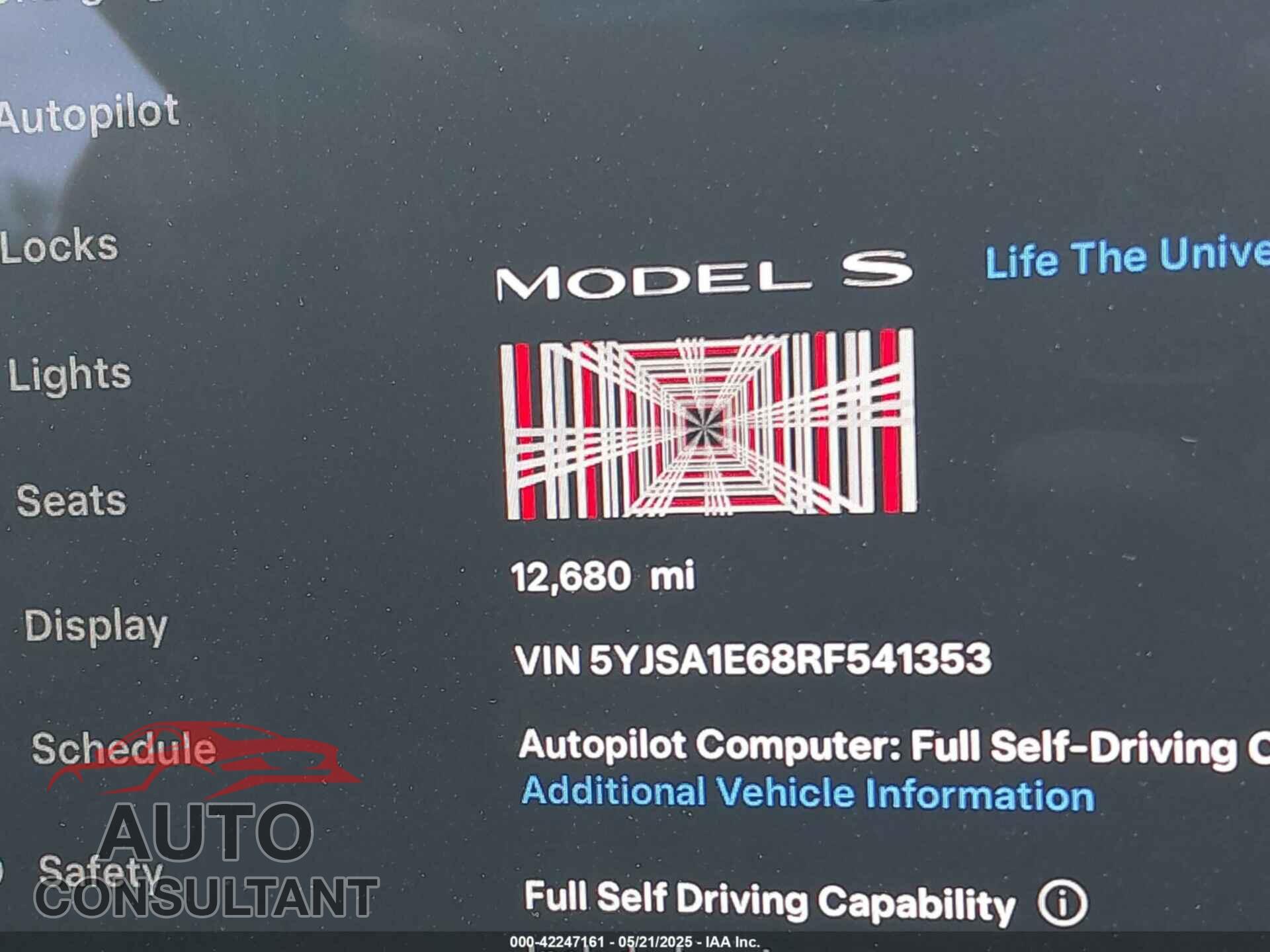 TESLA MODEL S 2024 - 5YJSA1E68RF541353