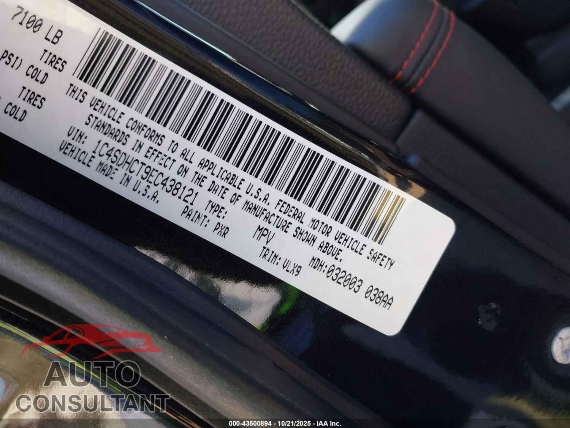DODGE DURANGO 2014 - 1C4SDHCT9EC438121