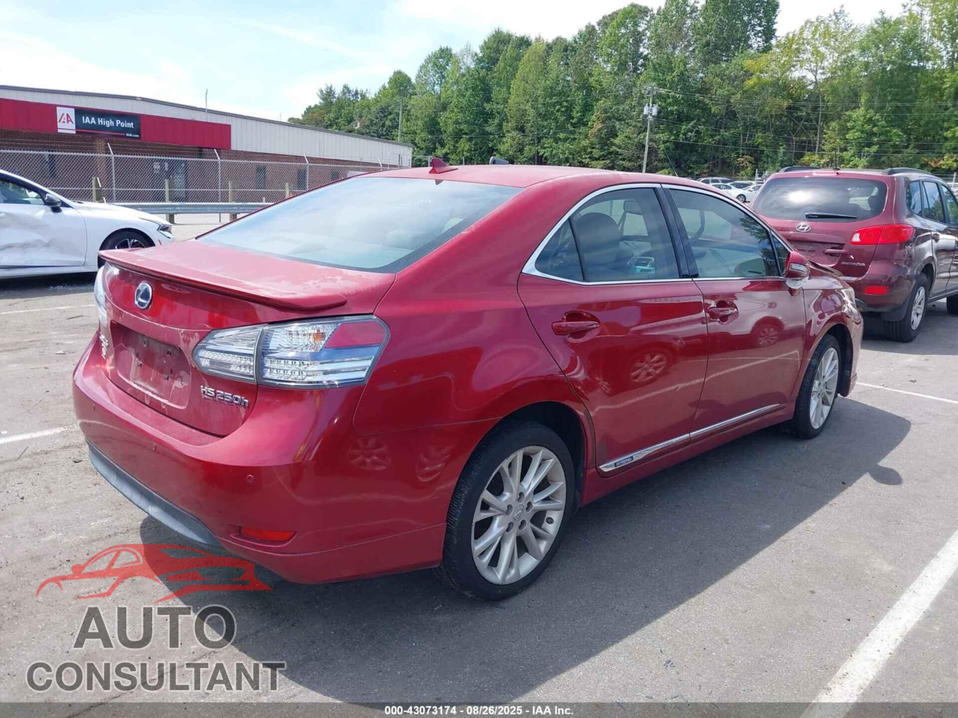 LEXUS HS 250H 2010 - JTHBB1BAXA2020856