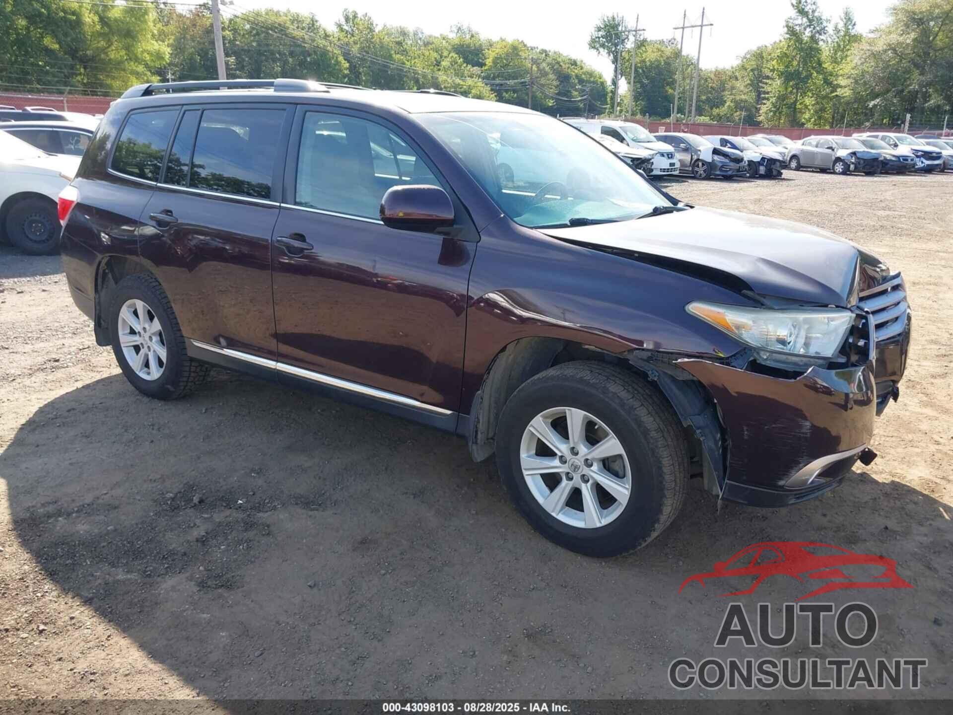 TOYOTA HIGHLANDER 2013 - 5TDBK3EH6DS207644