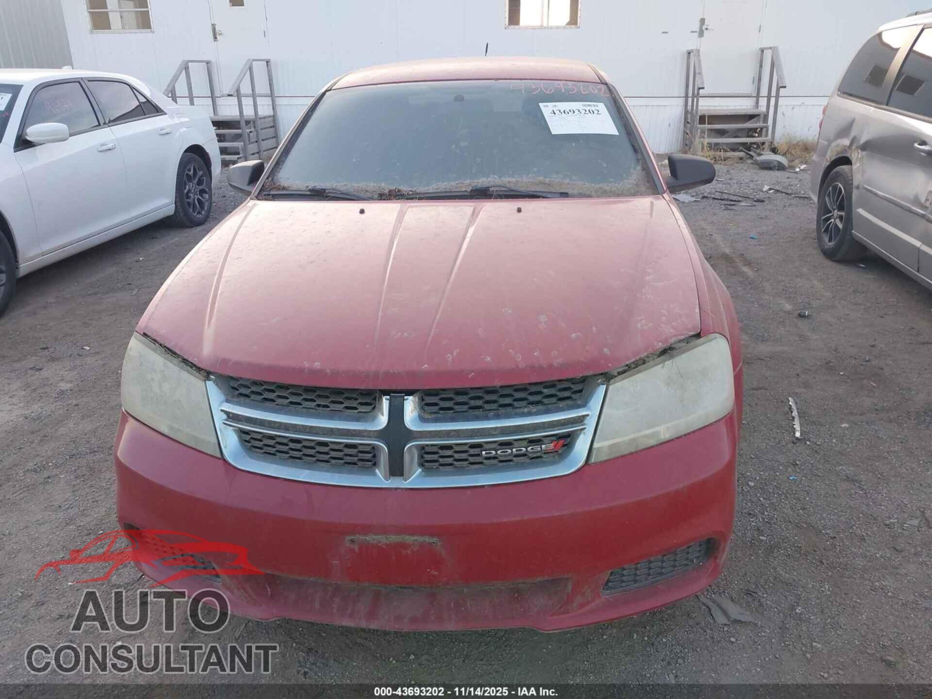 DODGE AVENGER 2013 - 1C3CDZAB6DN622296