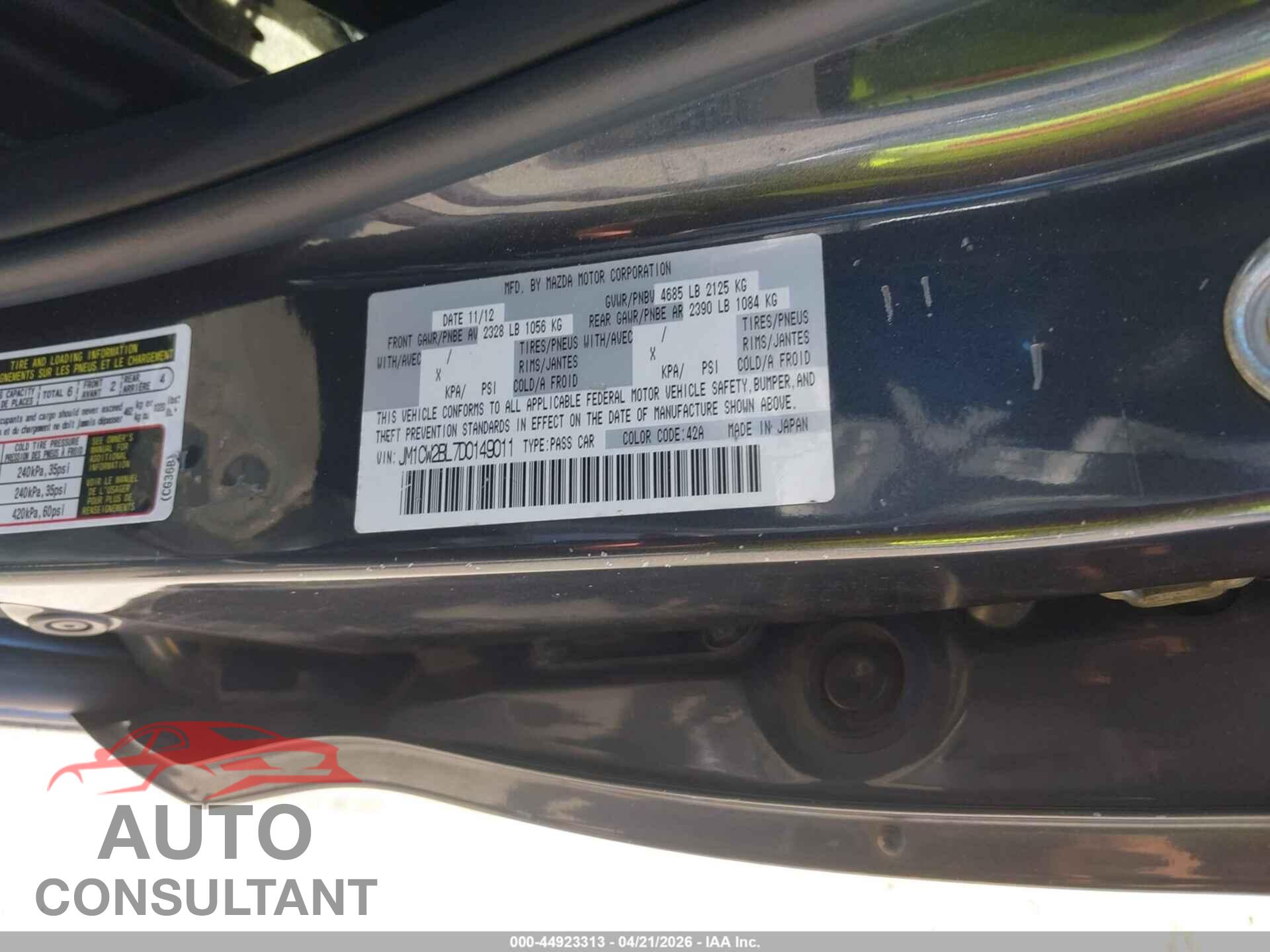 MAZDA MAZDA5 2013 - JM1CW2BL7D0149011