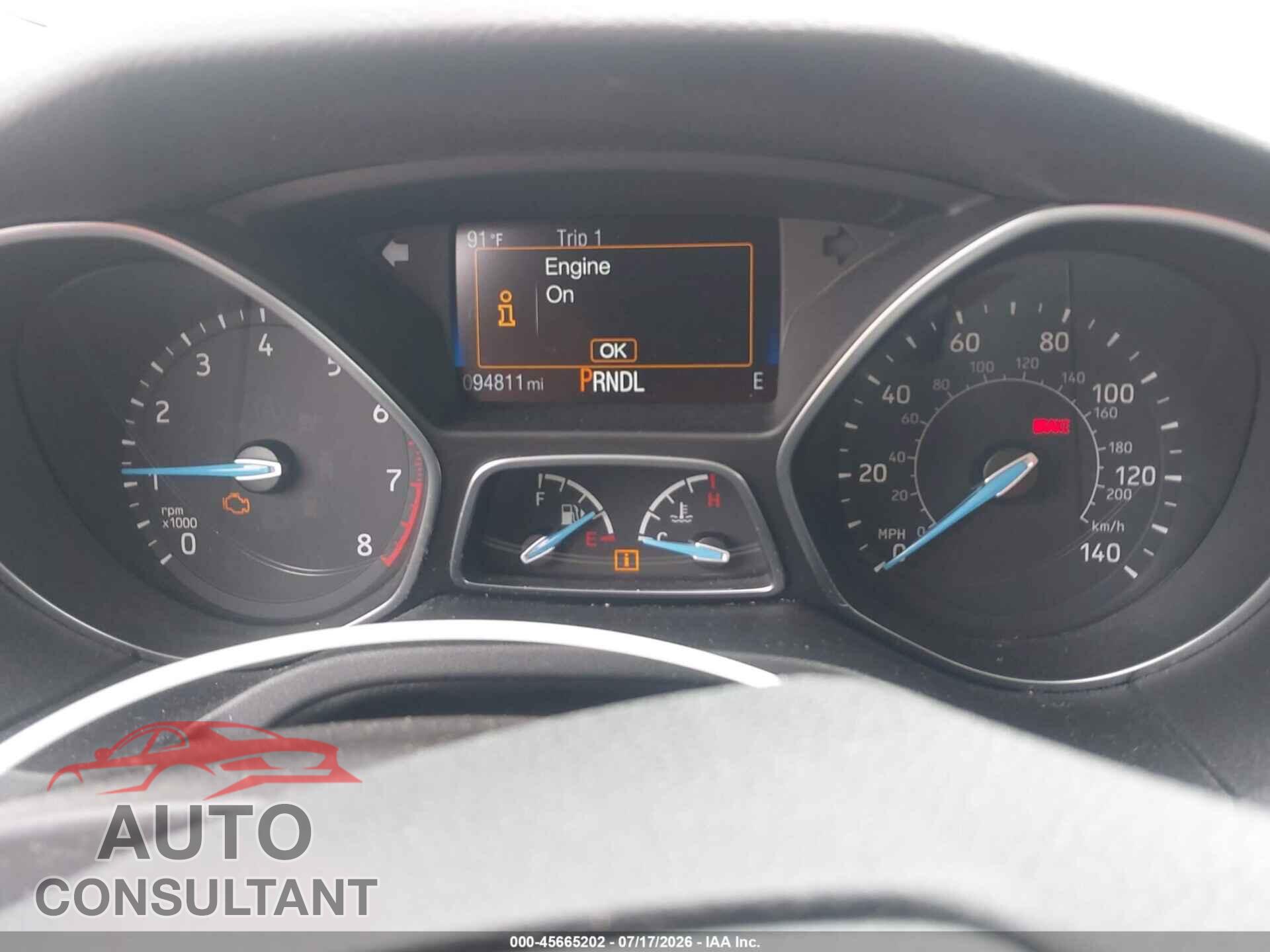 FORD FOCUS 2017 - 1FADP3F2XHL257643