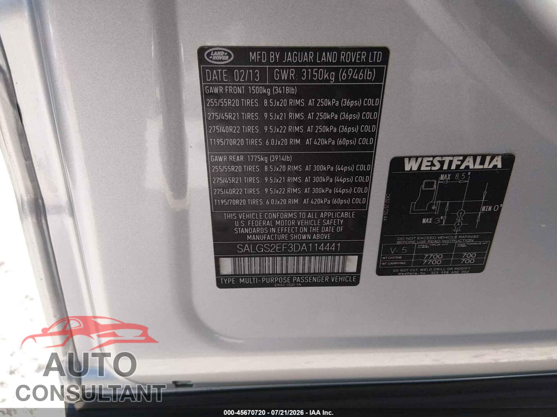 LAND ROVER RANGE ROVER 2013 - SALGS2EF3DA114441