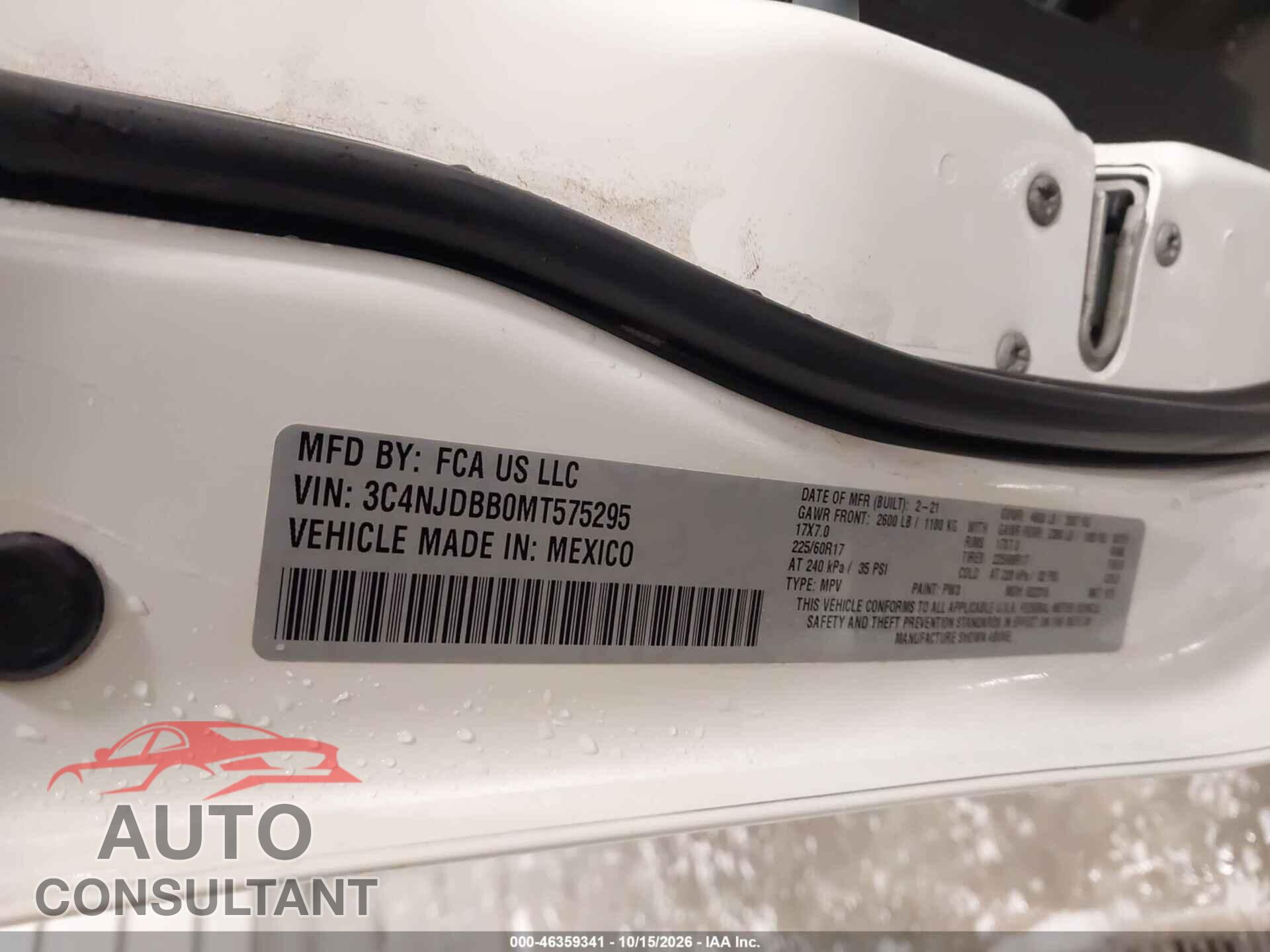 JEEP COMPASS 2021 - 3C4NJDBB0MT575295