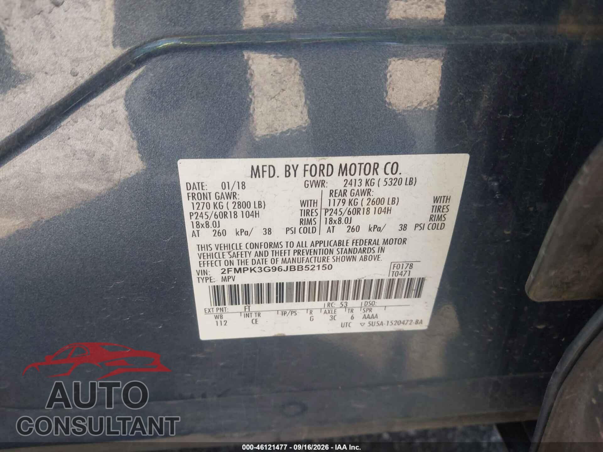 FORD EDGE 2018 - 2FMPK3G96JBB52150