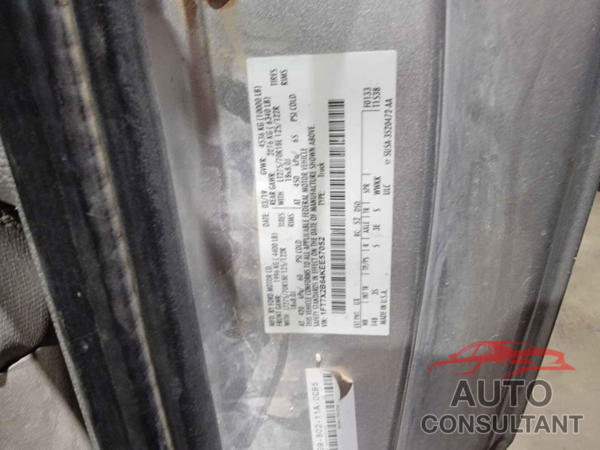 FORD F250 2019 - 1FT7X2B64KEE57052
