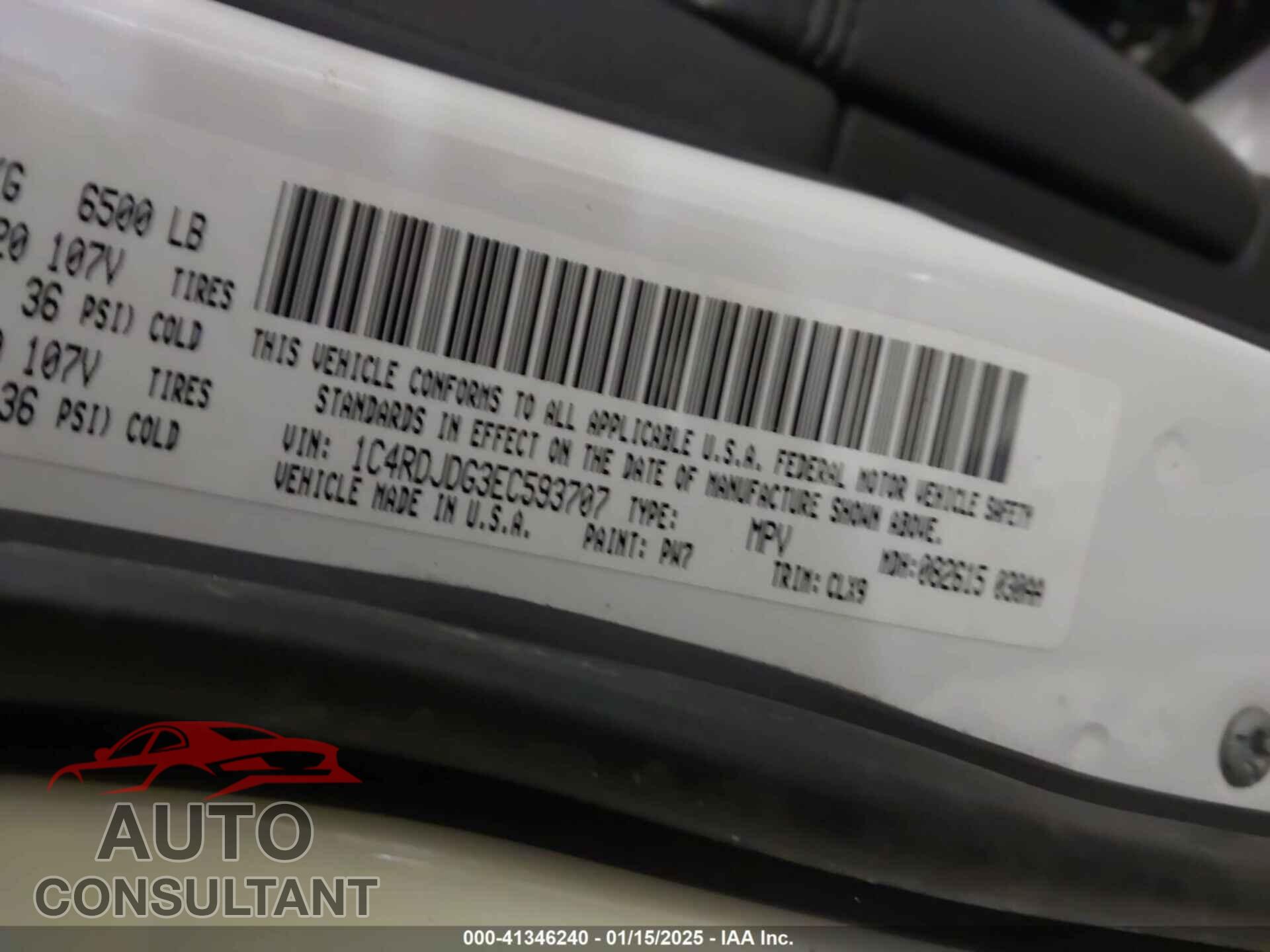DODGE DURANGO 2014 - 1C4RDJDG3EC593707