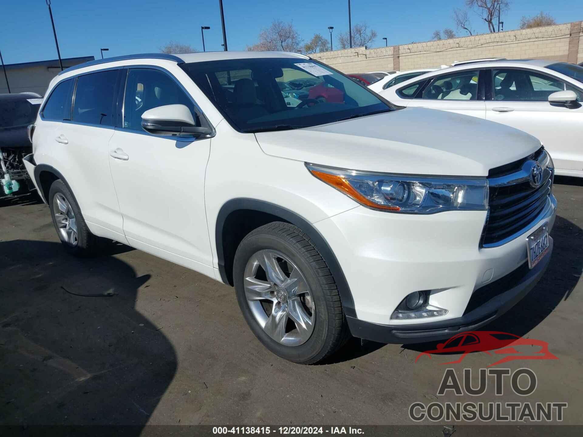 TOYOTA HIGHLANDER 2015 - 5TDYKRFH2FS048345