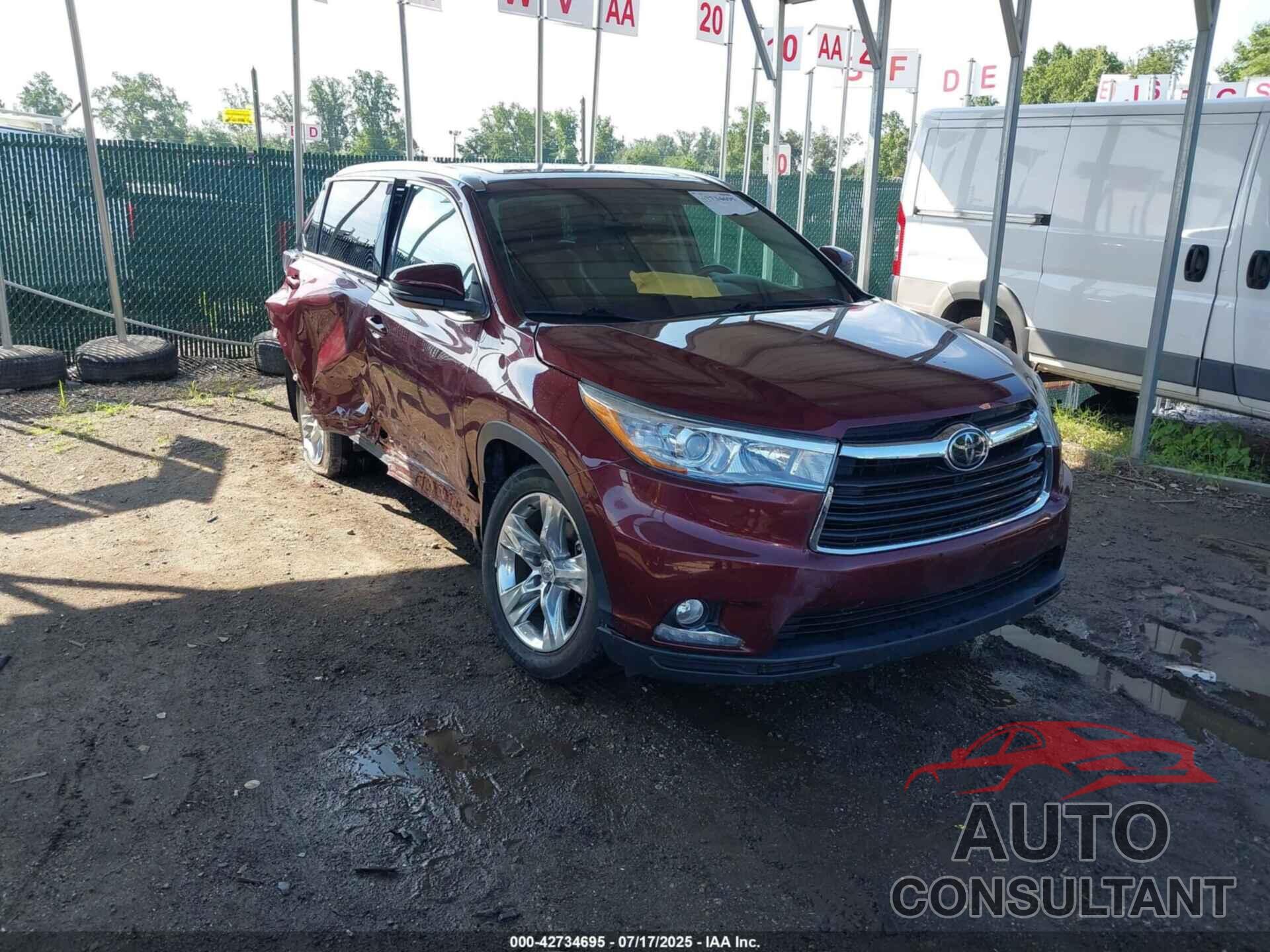 TOYOTA HIGHLANDER 2014 - 5TDDKRFH6ES023817