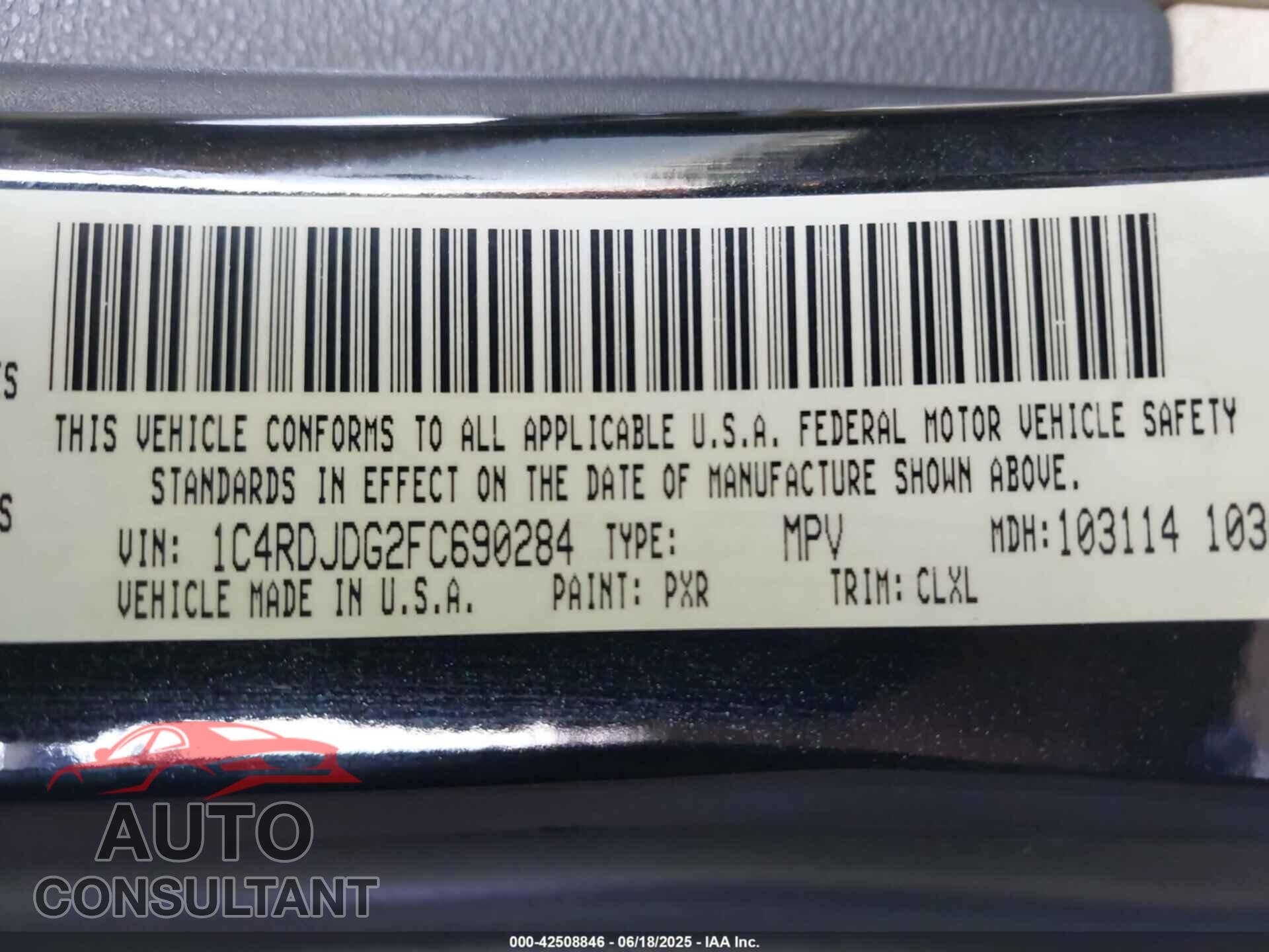 DODGE DURANGO 2015 - 1C4RDJDG2FC690284