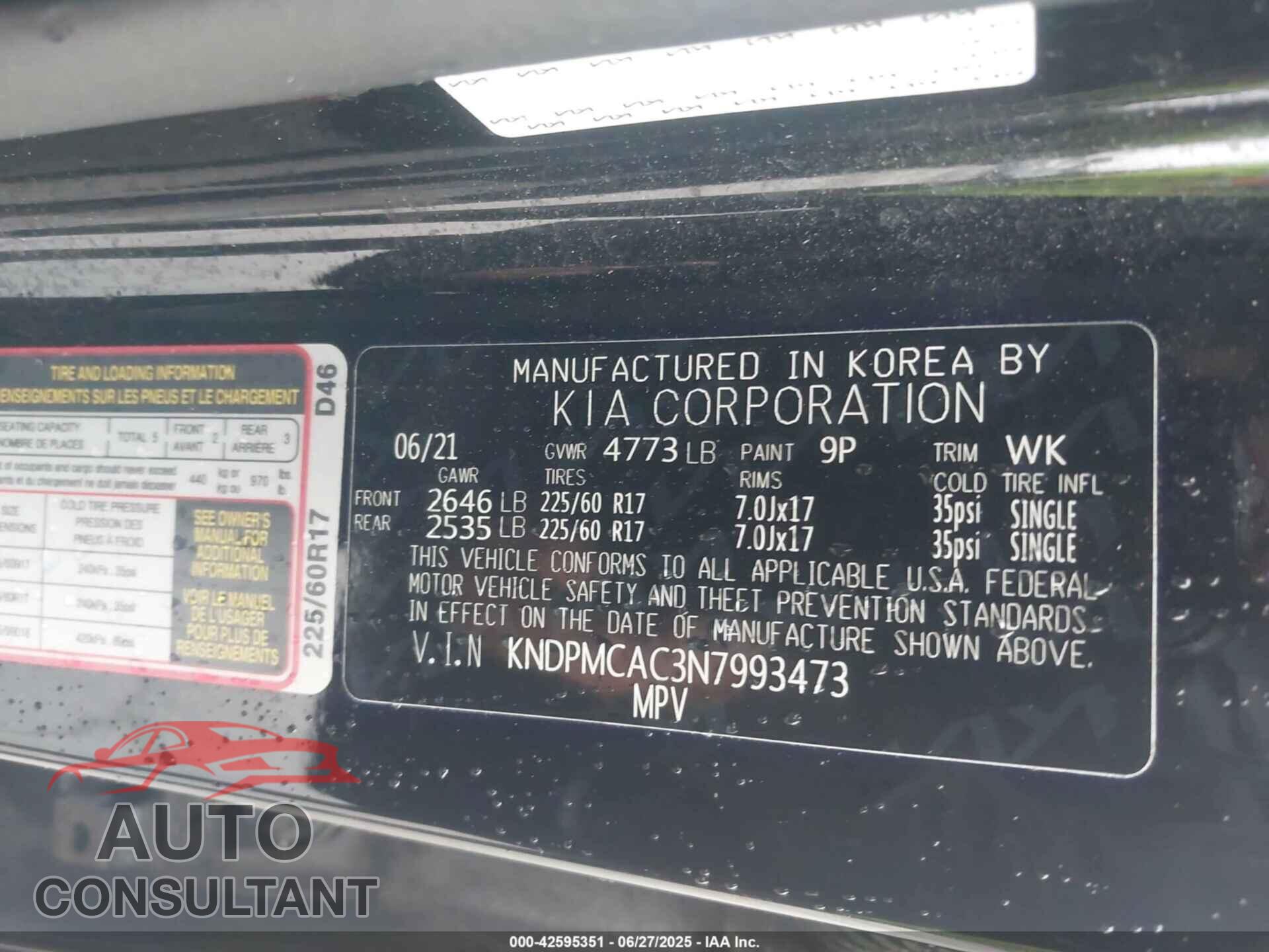 KIA SPORTAGE 2022 - KNDPMCAC3N7993473