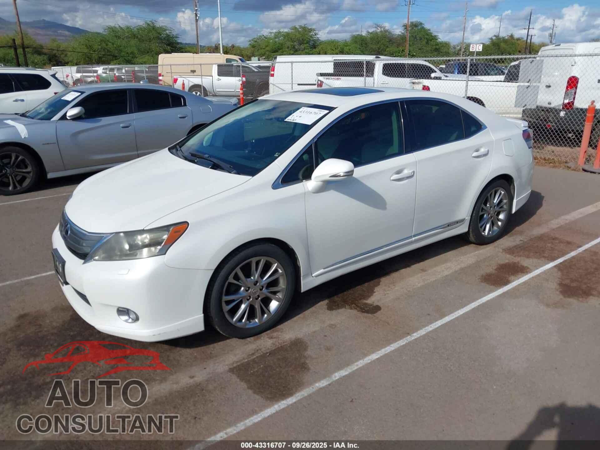 LEXUS HS 250H 2010 - JTHBB1BA9A2002848