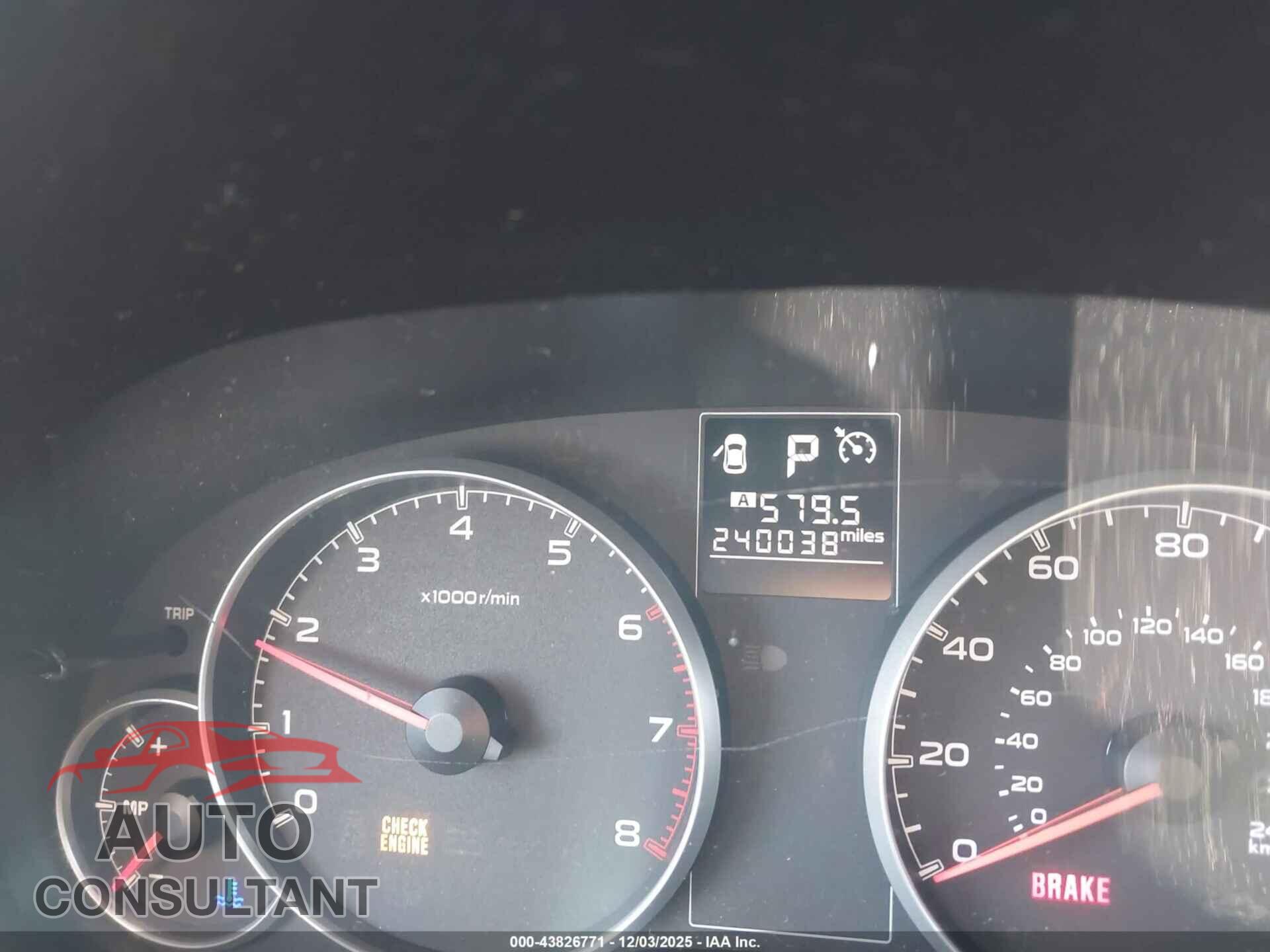 SUBARU OUTBACK 2014 - 4S4BRCCC4E3305735