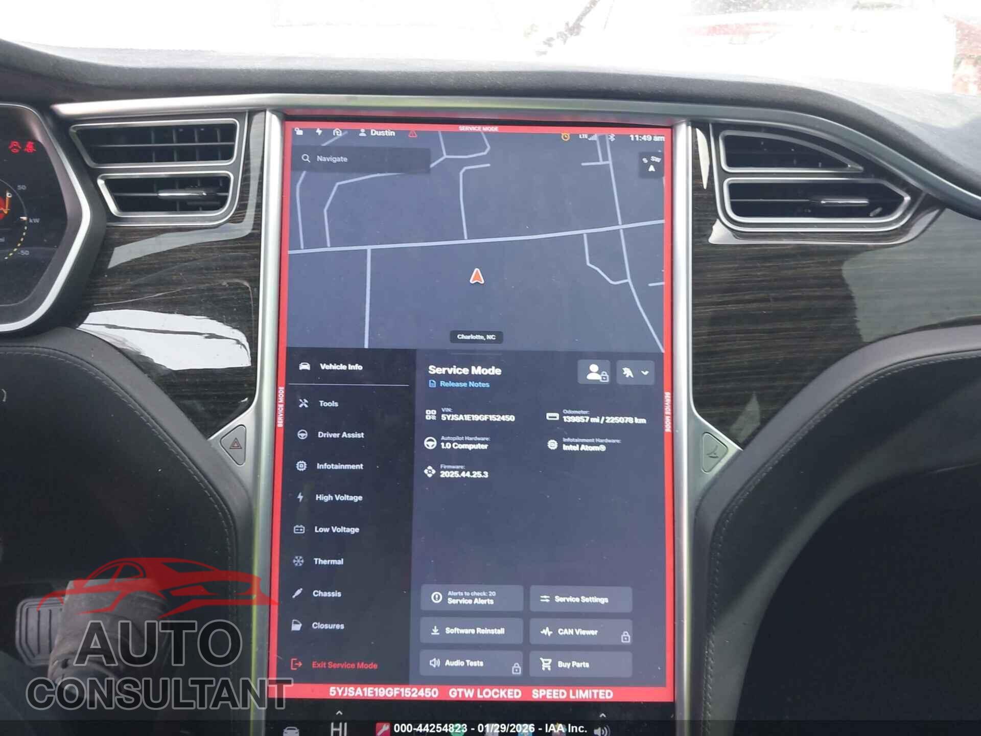 TESLA MODEL S 2016 - 5YJSA1E19GF152450