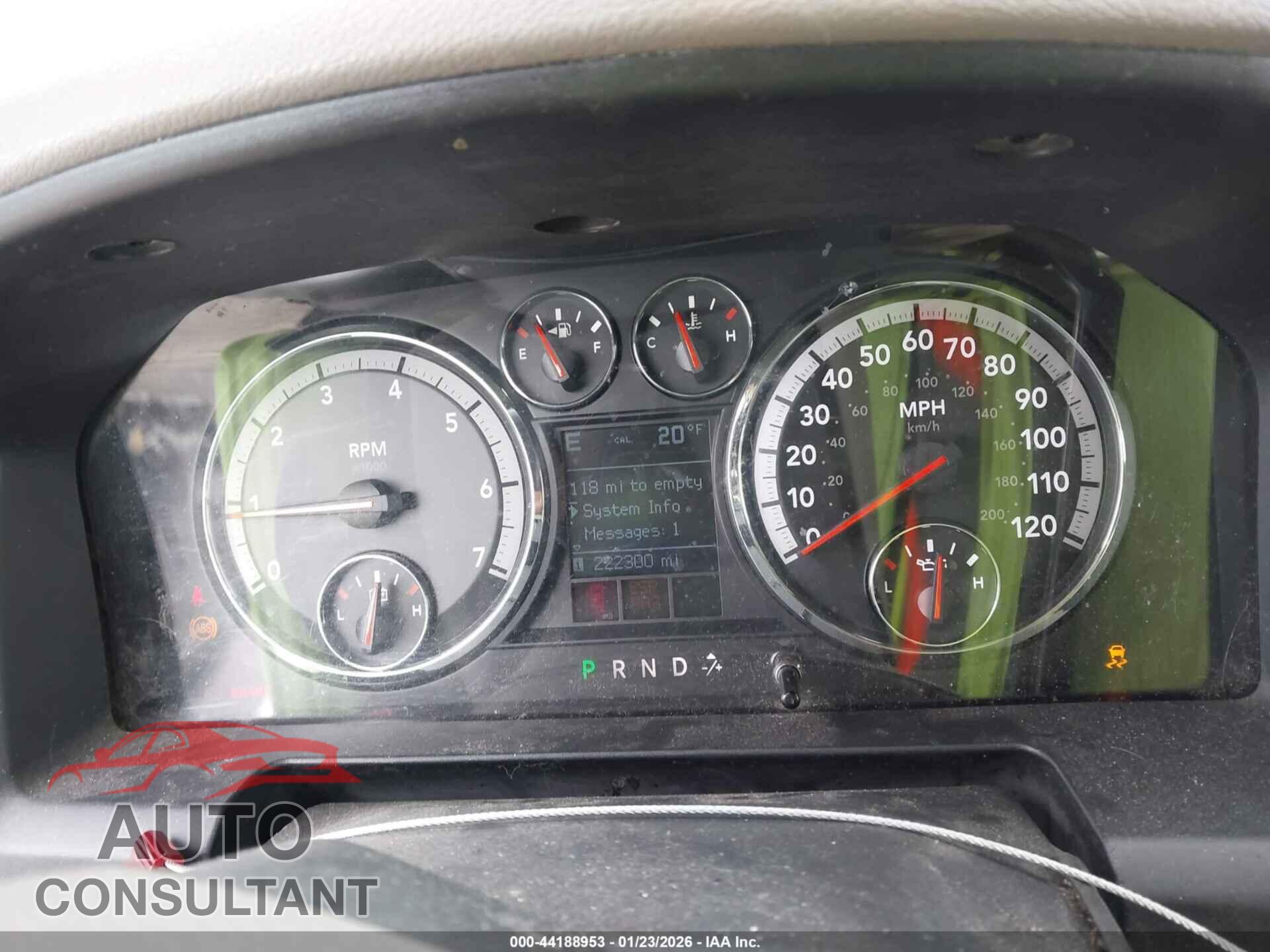 DODGE RAM 1500 2009 - 1D3HB13PX9S748601