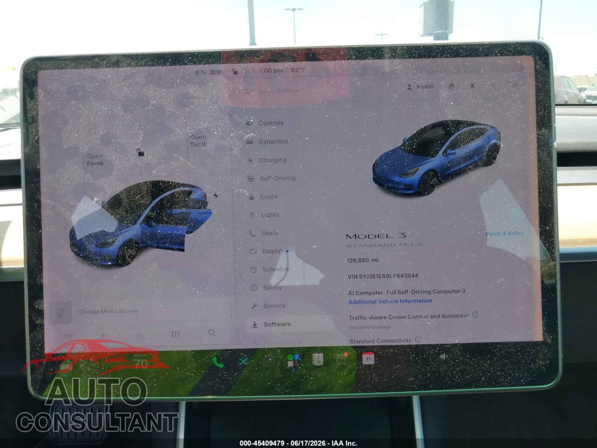 TESLA MODEL 3 2020 - 5YJ3E1EA9LF643944
