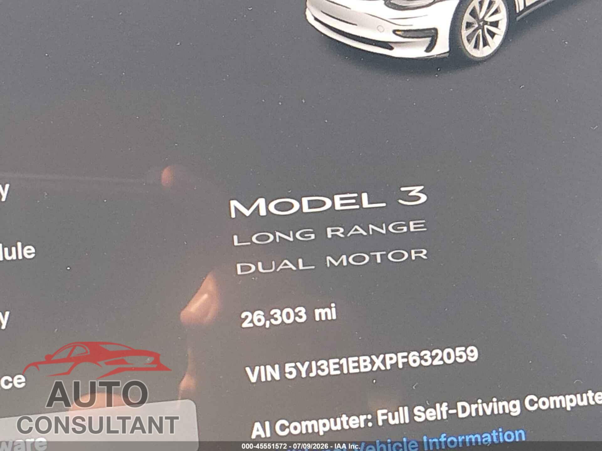 TESLA MODEL 3 2023 - 5YJ3E1EBXPF632059