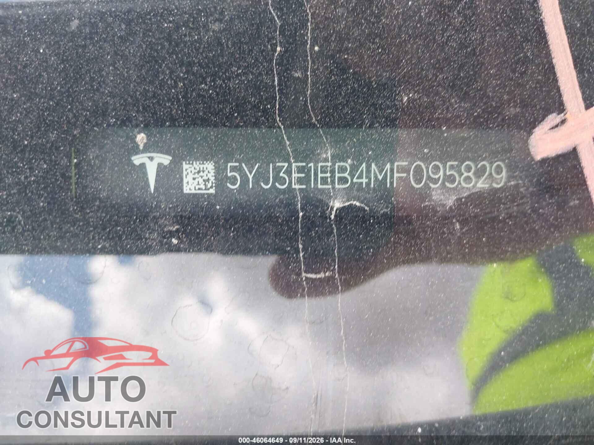 TESLA MODEL 3 2021 - 5YJ3E1EB4MF095829