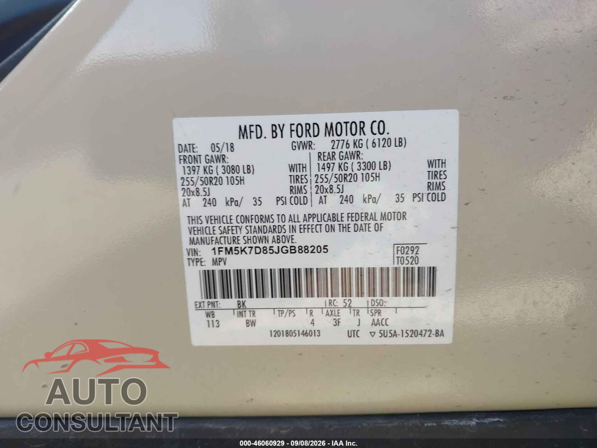 FORD EXPLORER 2018 - 1FM5K7D85JGB88205