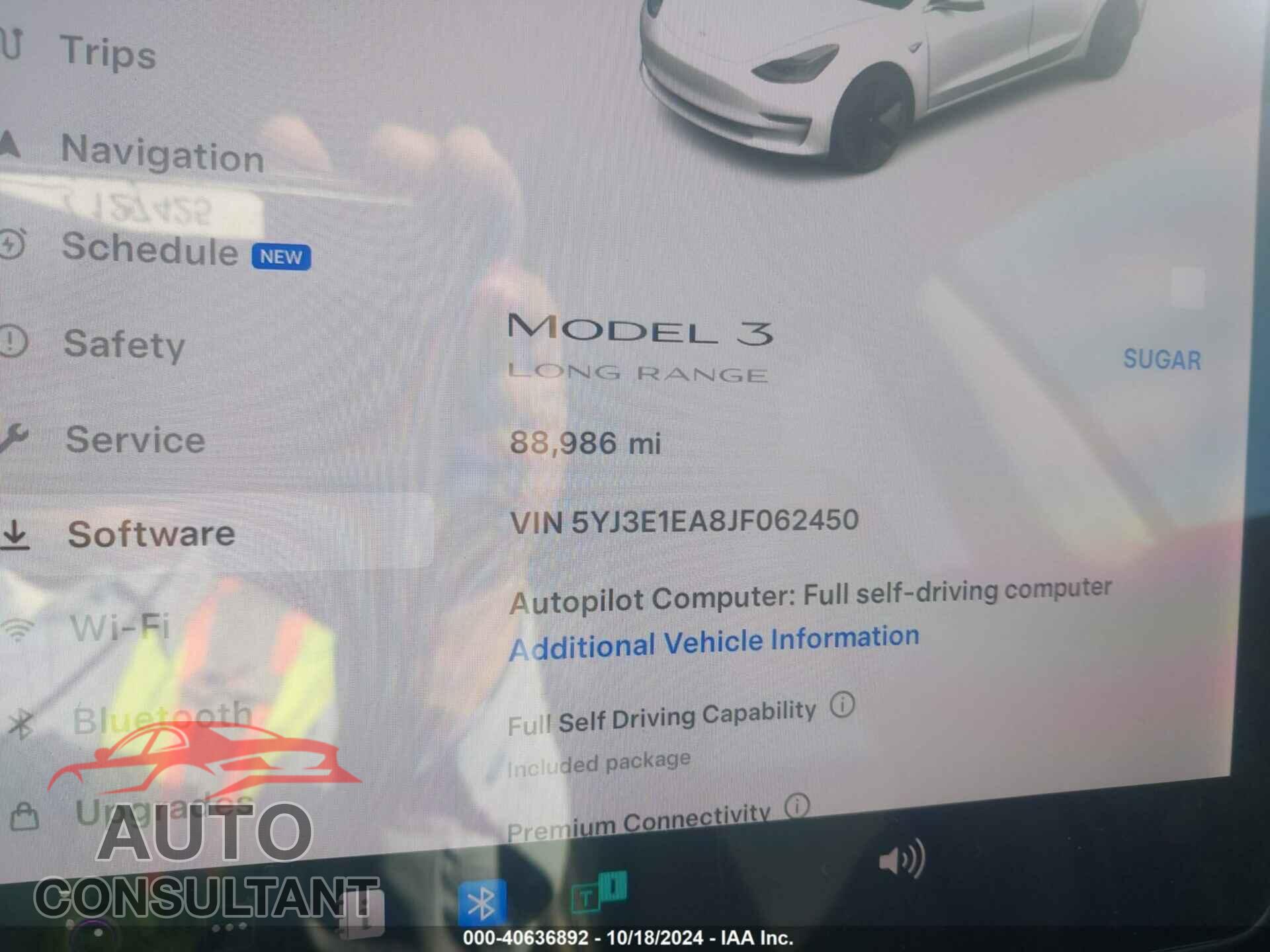 TESLA MODEL 3 2018 - 5YJ3E1EA8JF062450