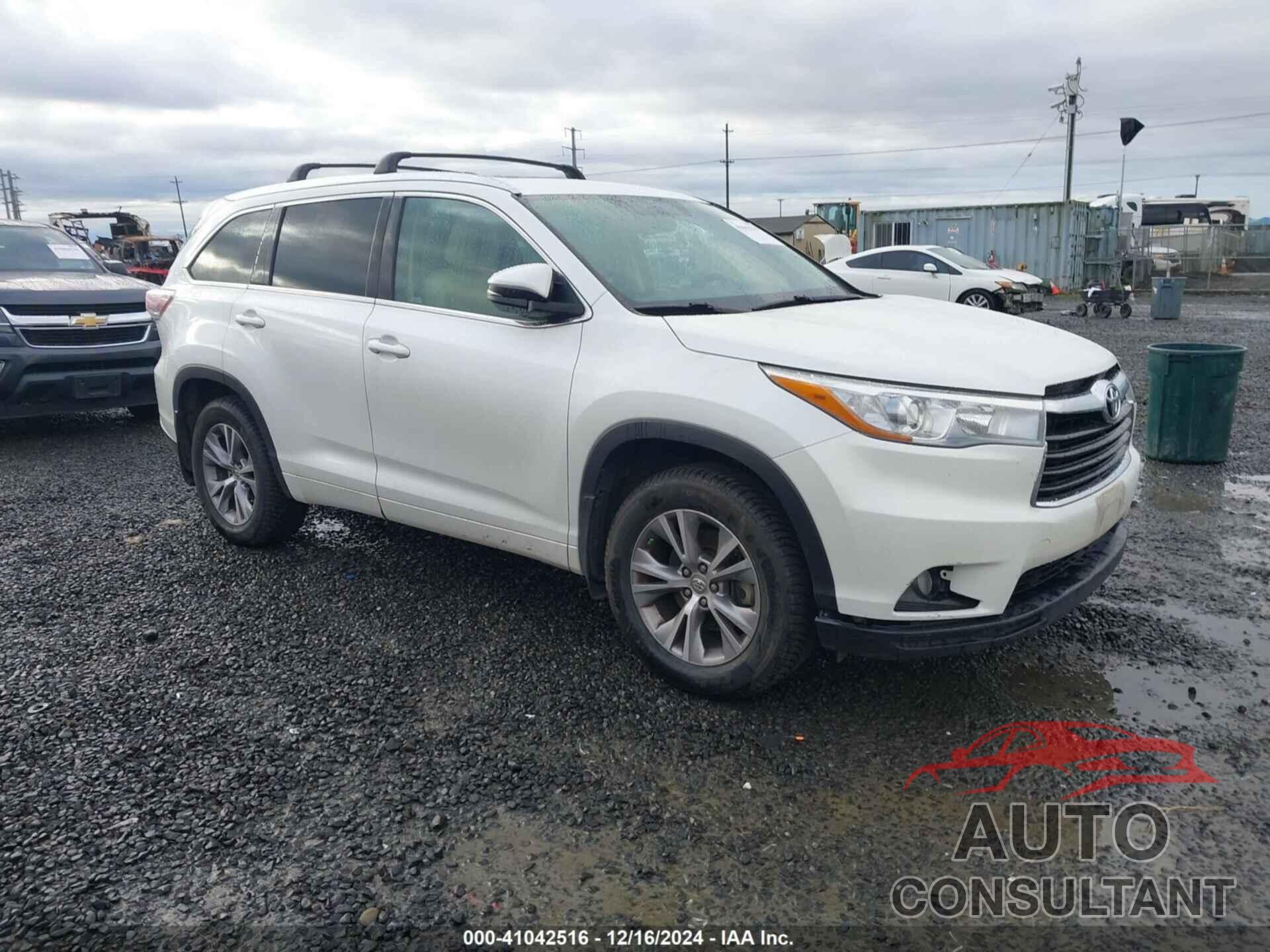 TOYOTA HIGHLANDER 2015 - 5TDJKRFH1FS159714