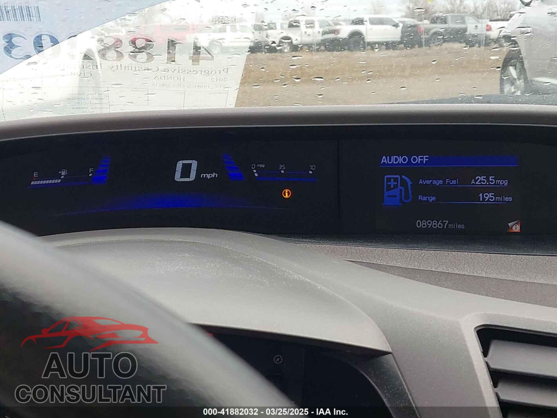 HONDA CIVIC 2012 - 19XFB2F57CE338736