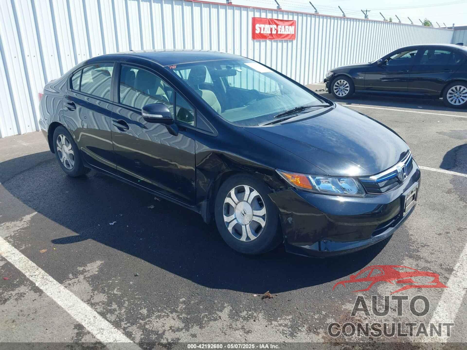 HONDA CIVIC HYBRID 2012 - JHMFB4F28CS002252