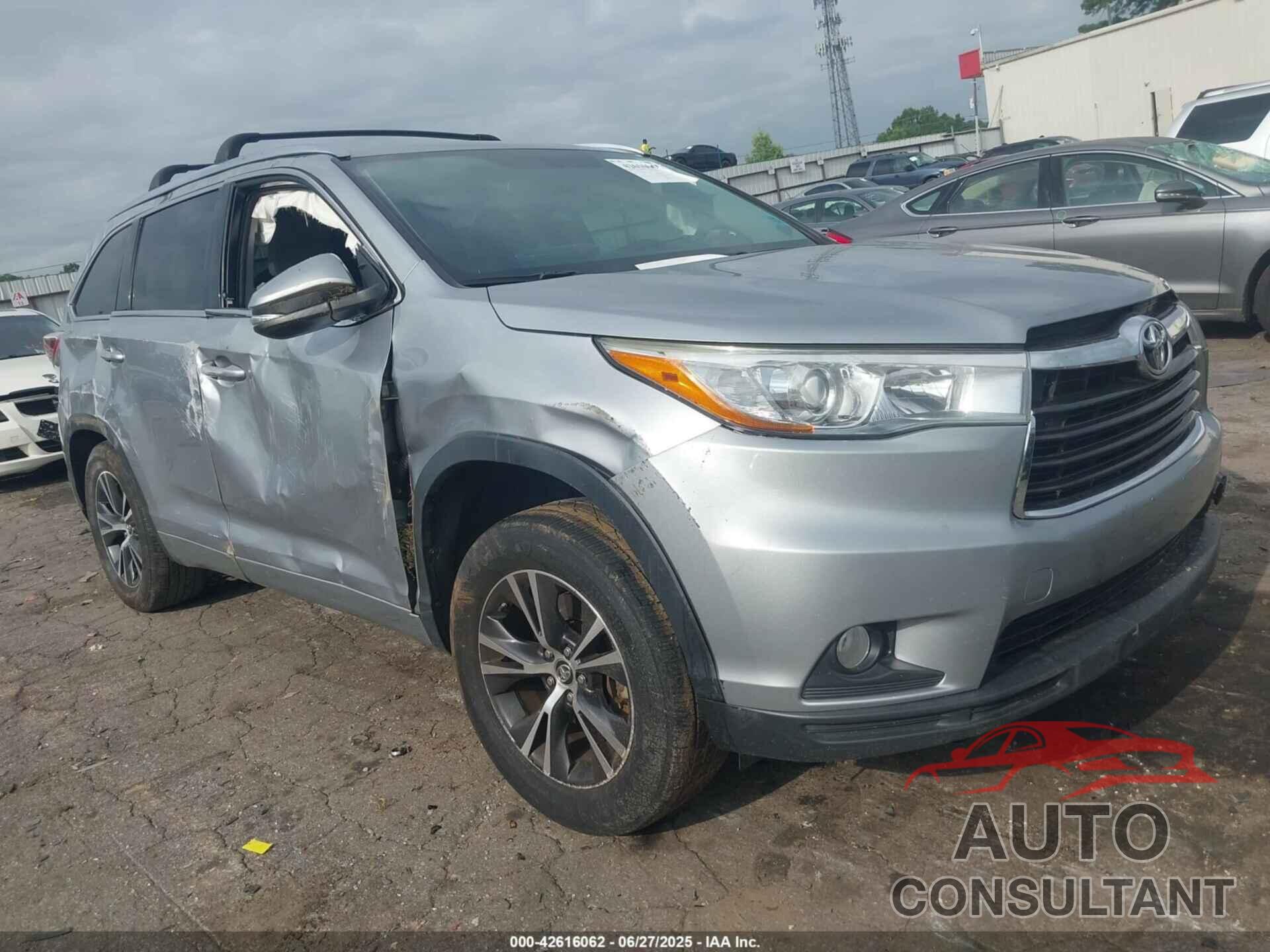 TOYOTA HIGHLANDER 2016 - 5TDKKRFHXGS140164