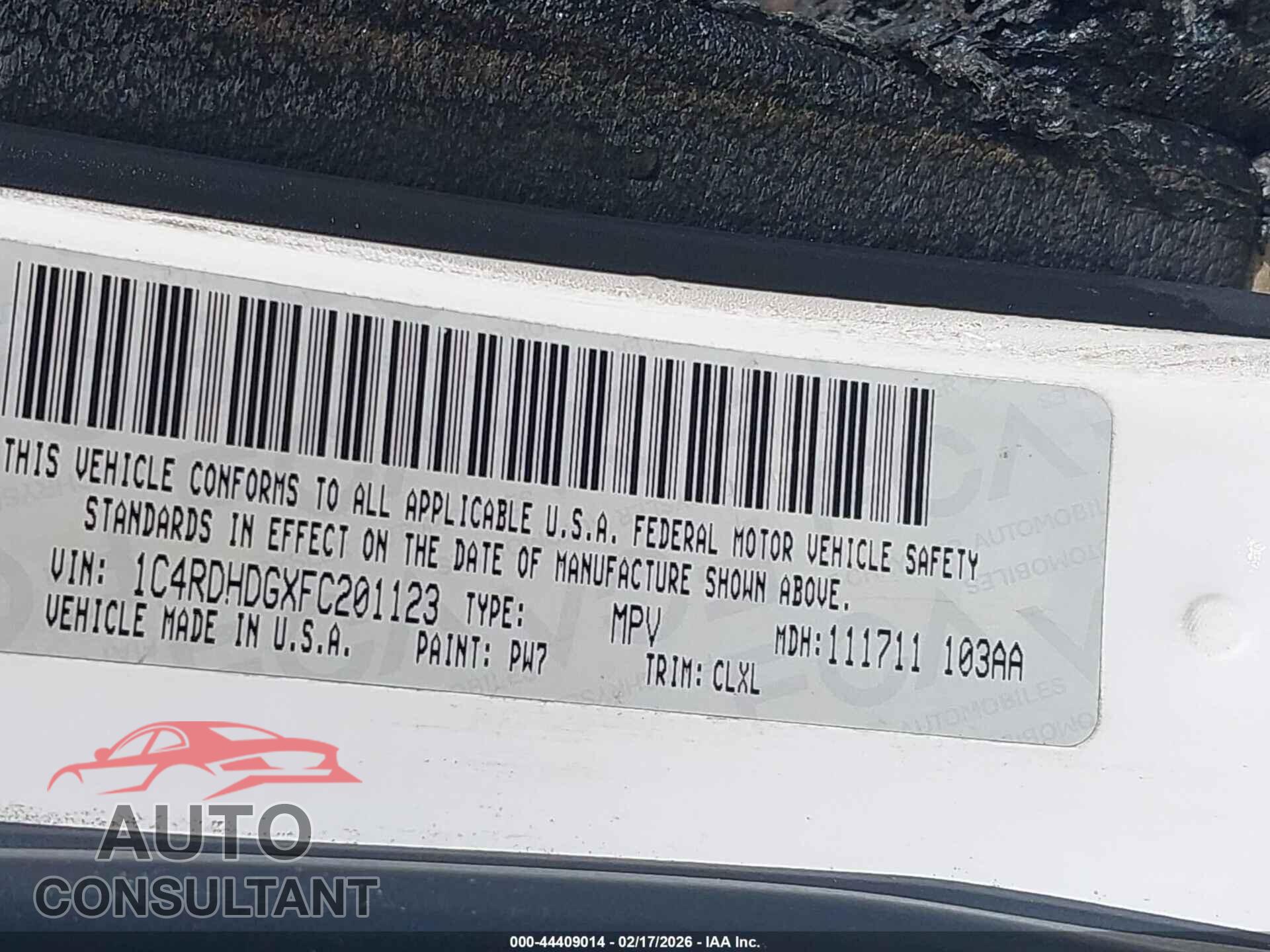DODGE DURANGO 2015 - 1C4RDHDGXFC201123