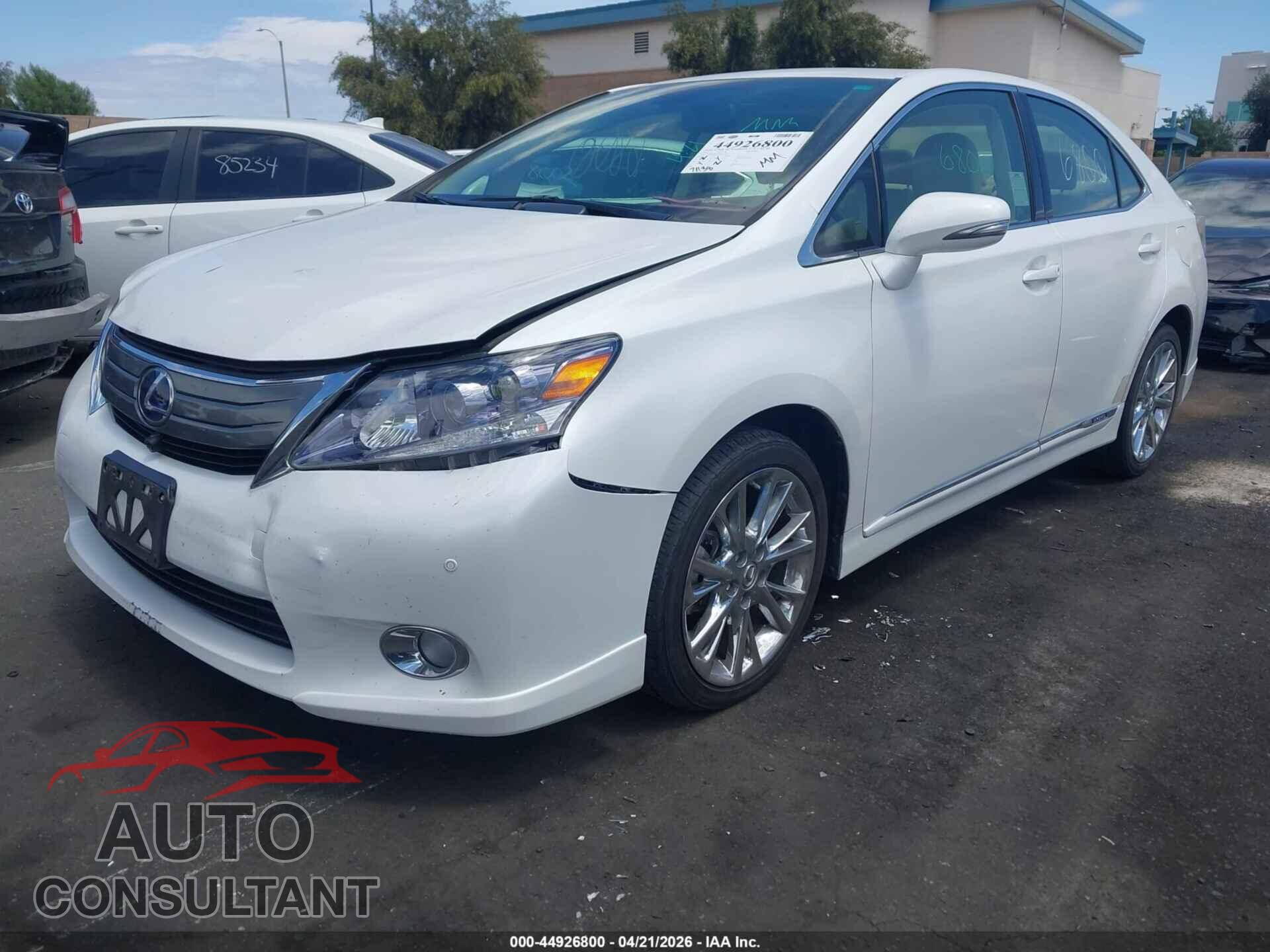 LEXUS HS 250H 2010 - JTHBB1BA6A2037220