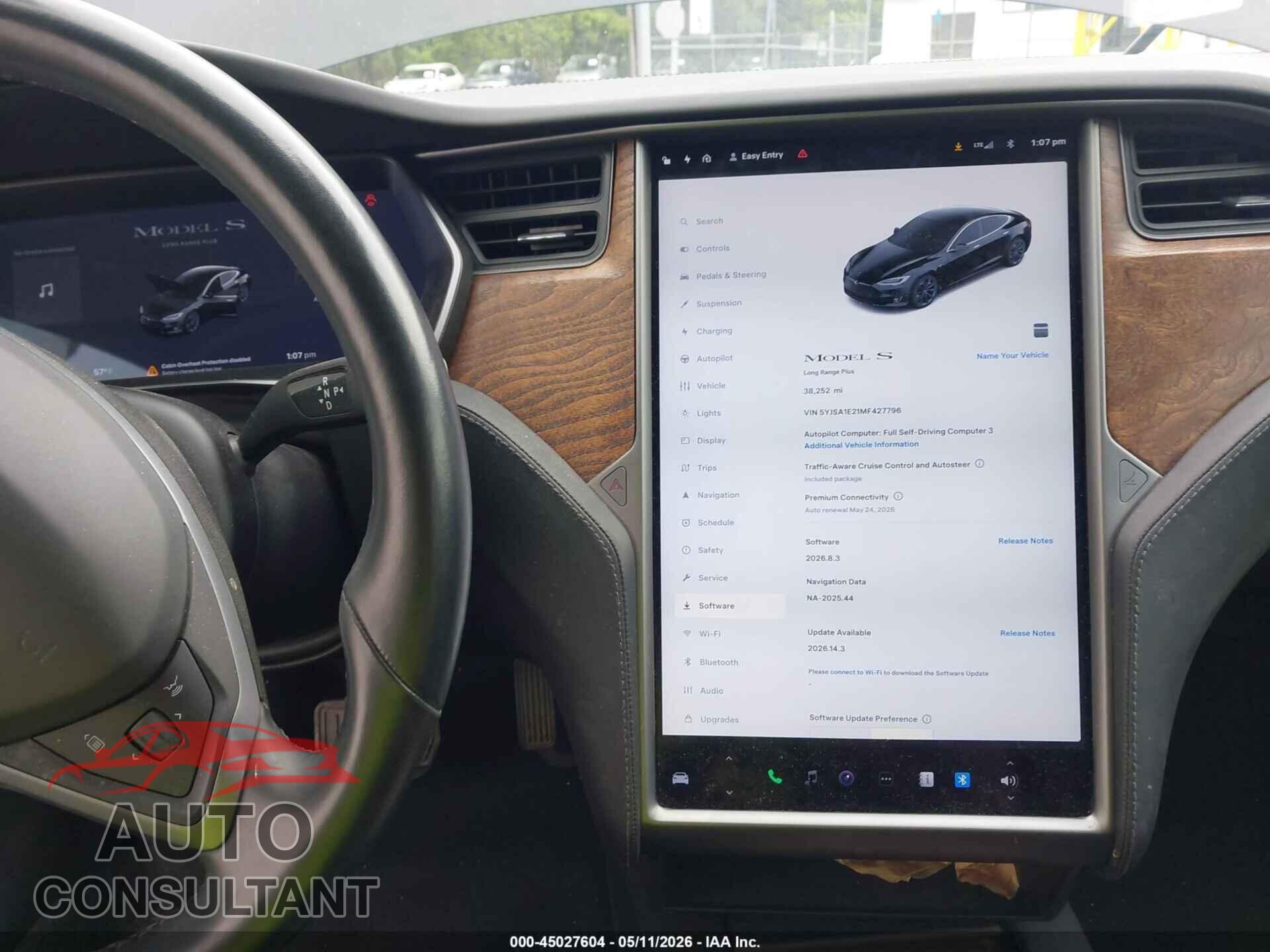 TESLA MODEL S 2021 - 5YJSA1E21MF427796
